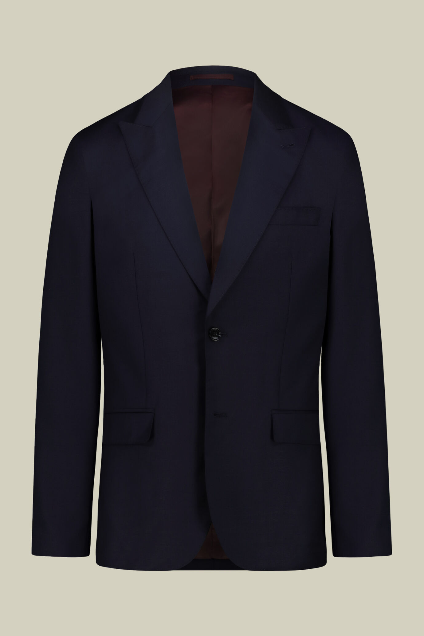 Abito uomo monopetto con pantalone classico ad una pince, 100% lana con tessuto dobby