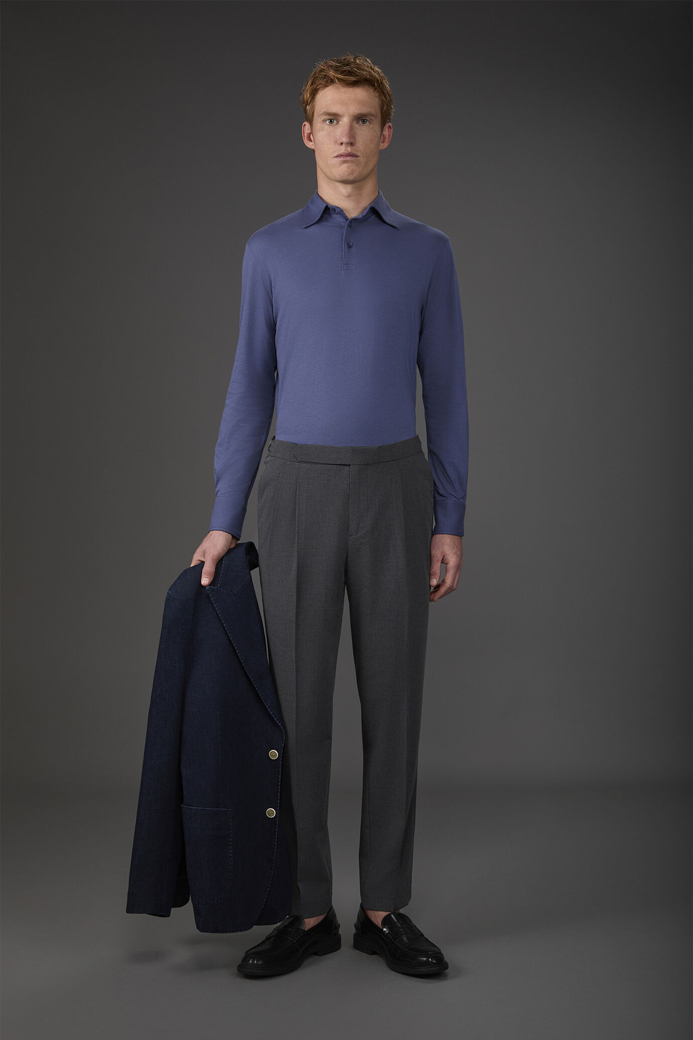 Langarm-Poloshirt für Herren aus Bio-Baumwolle image number 1
