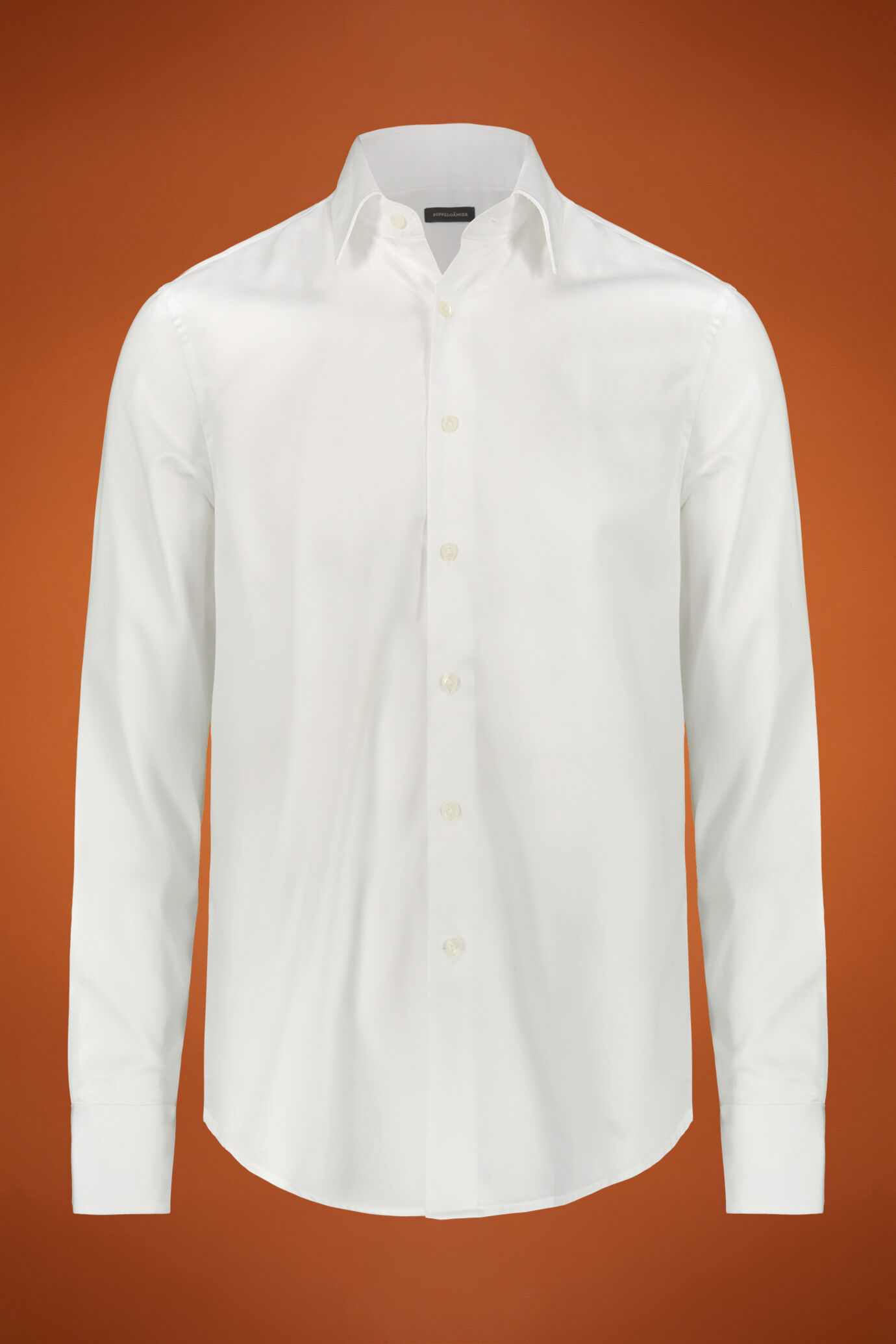 Camicia uomo collo classico 100% cotone tessuto armaturato tinta unita regular fit image number 0