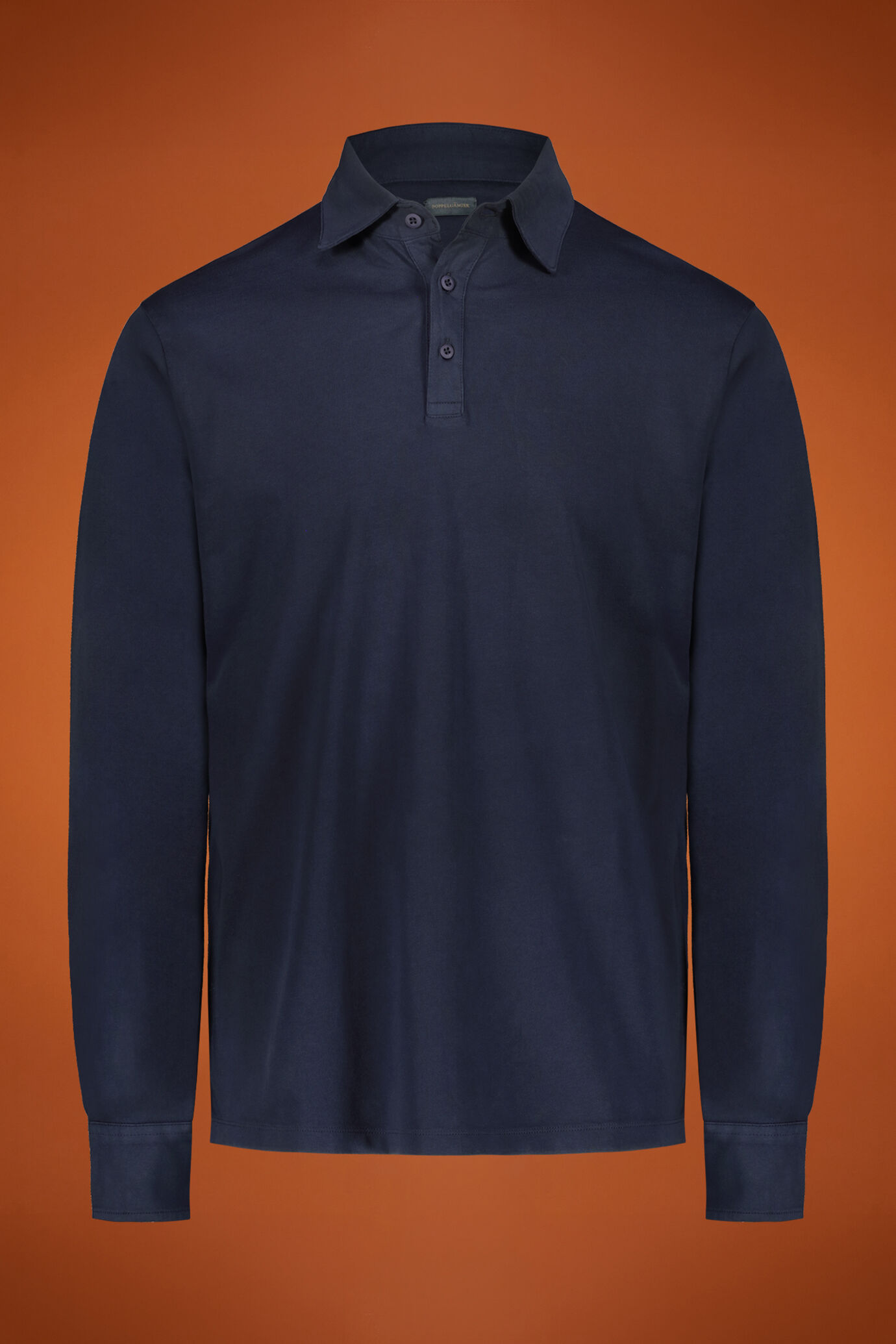 Men's long sleeve polo shirt 100% cotton regular fit