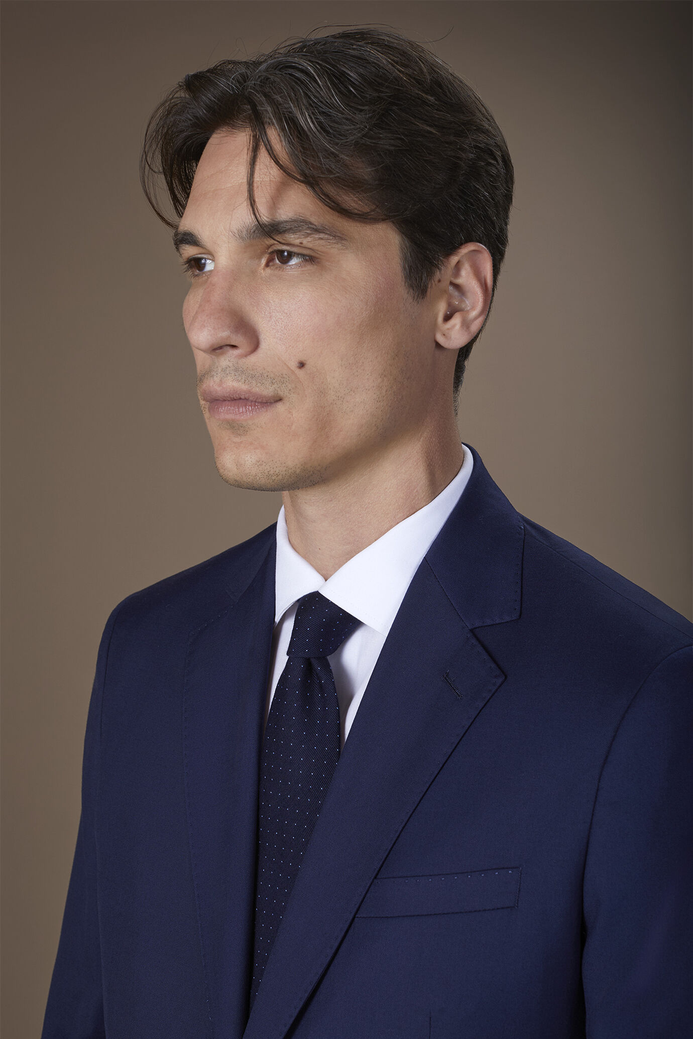 Cravatta uomo in misto bambù fantasia micro pois image number 0