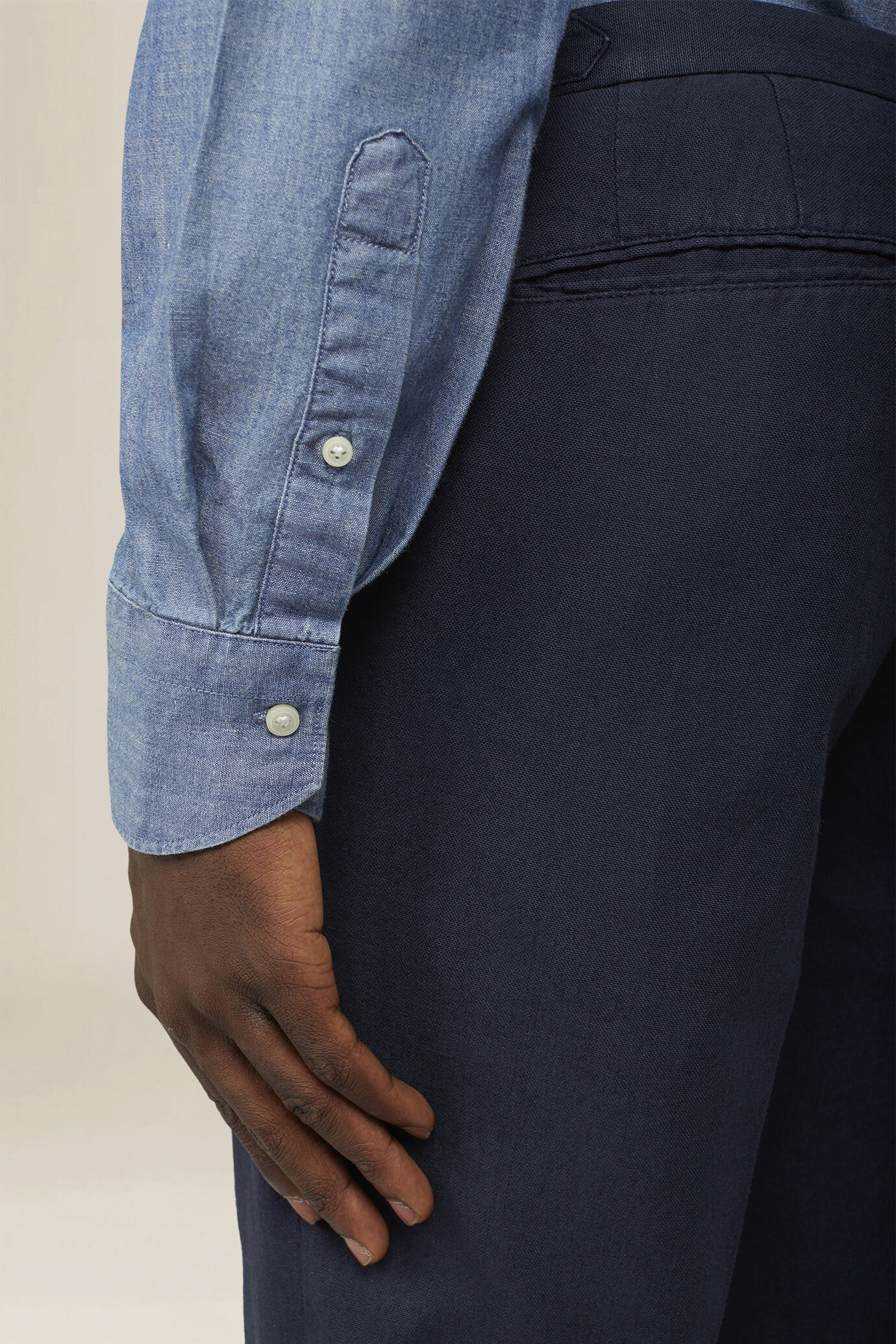 Men's regular fit shirt in 100% denim cotton image number 3