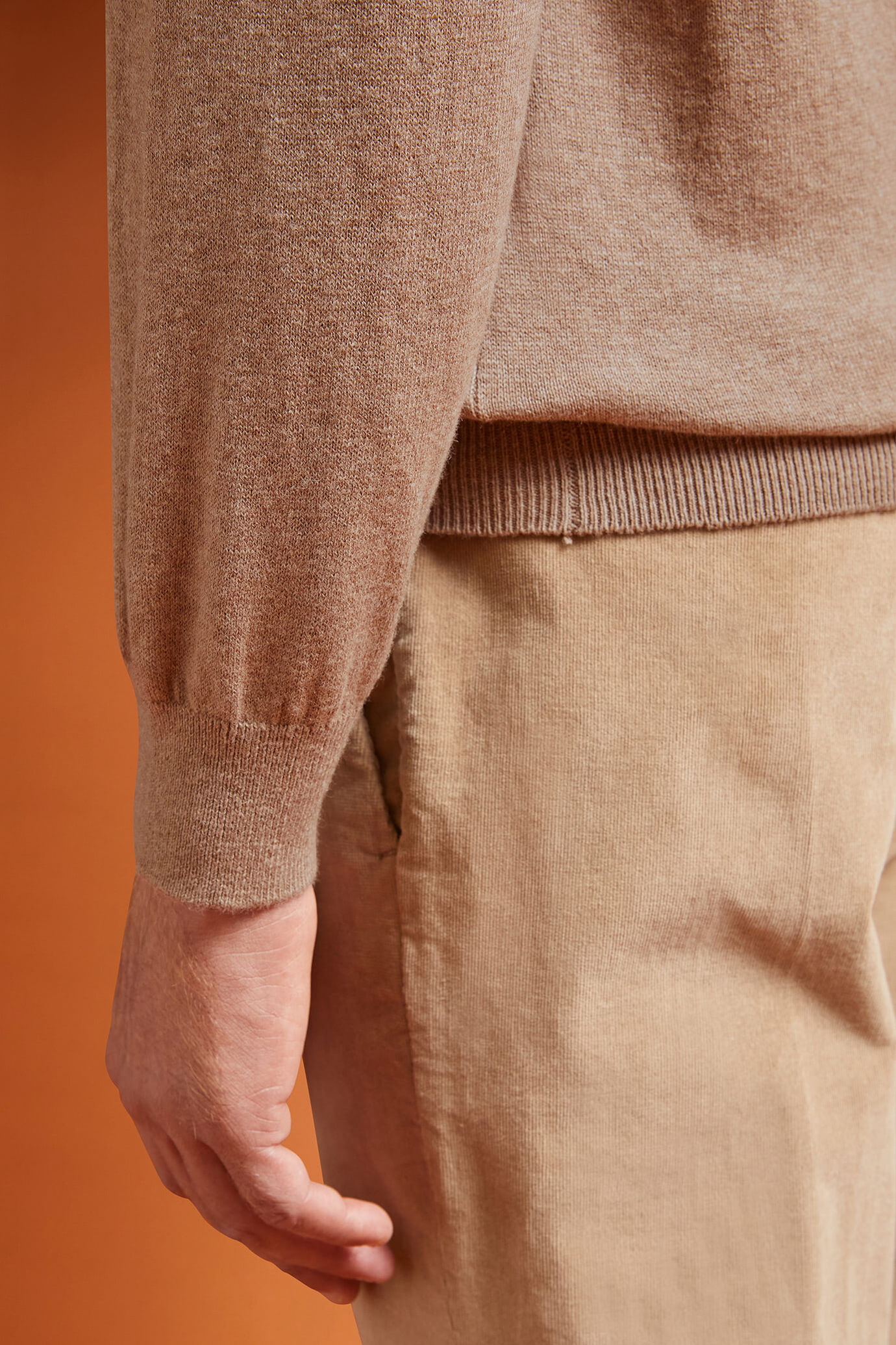 Pull homme à col montant, en laine et coton, coupe classique image number 2