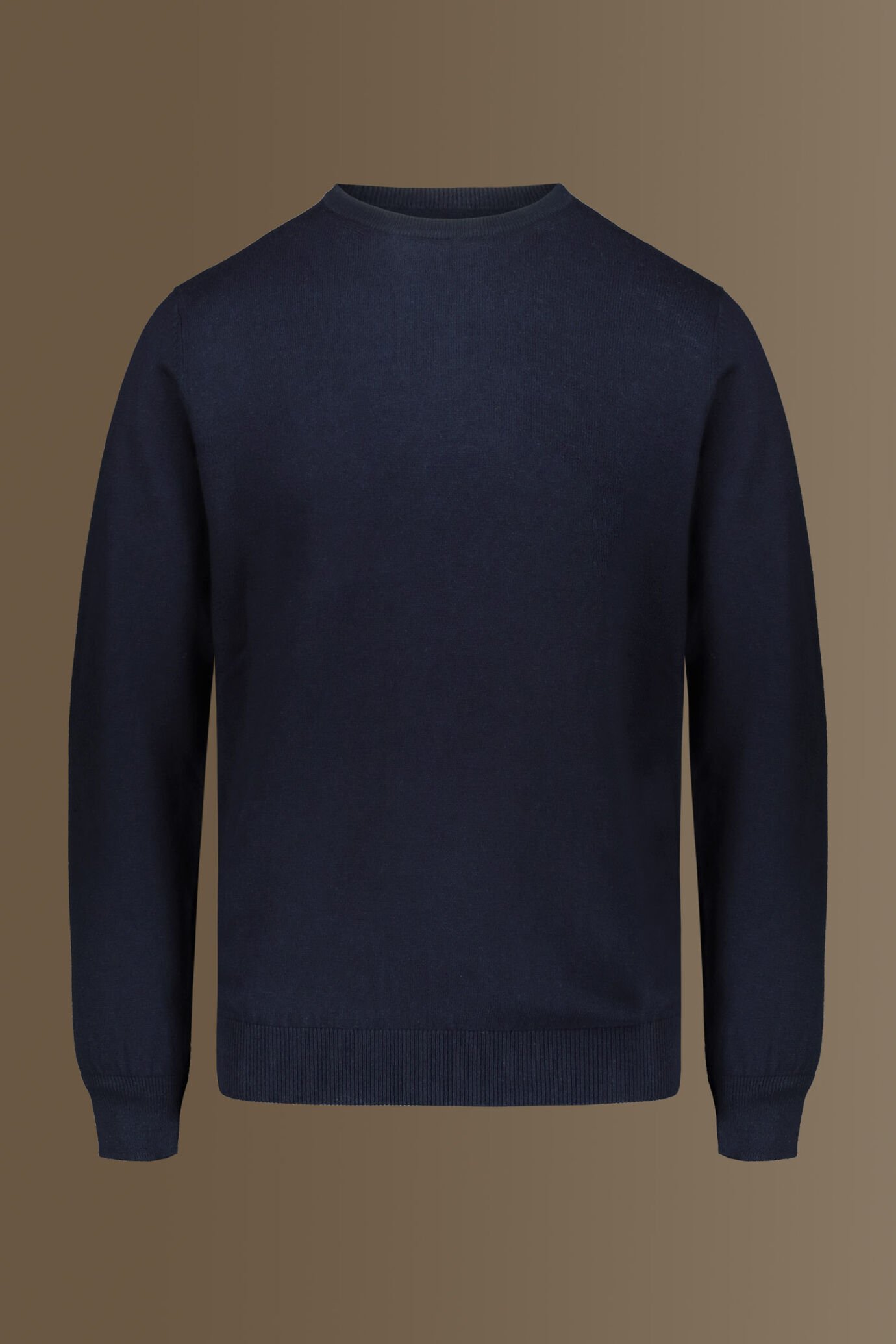 Round neck sweater in cotton- wool blend image number 3