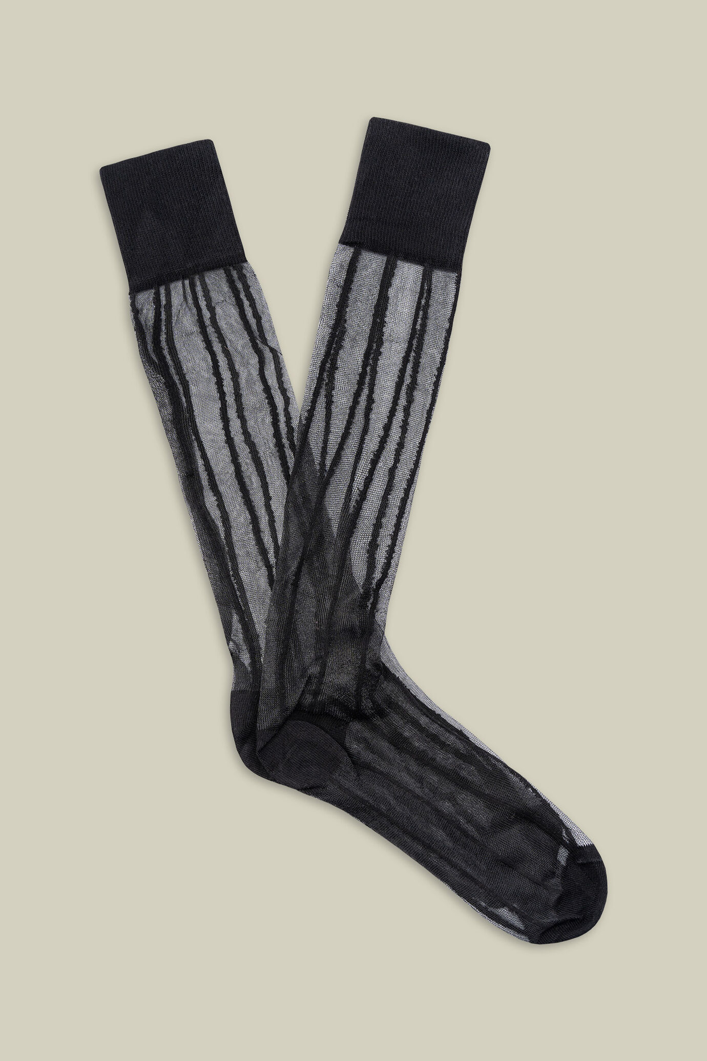 Women's transparent socks with vertical stripes