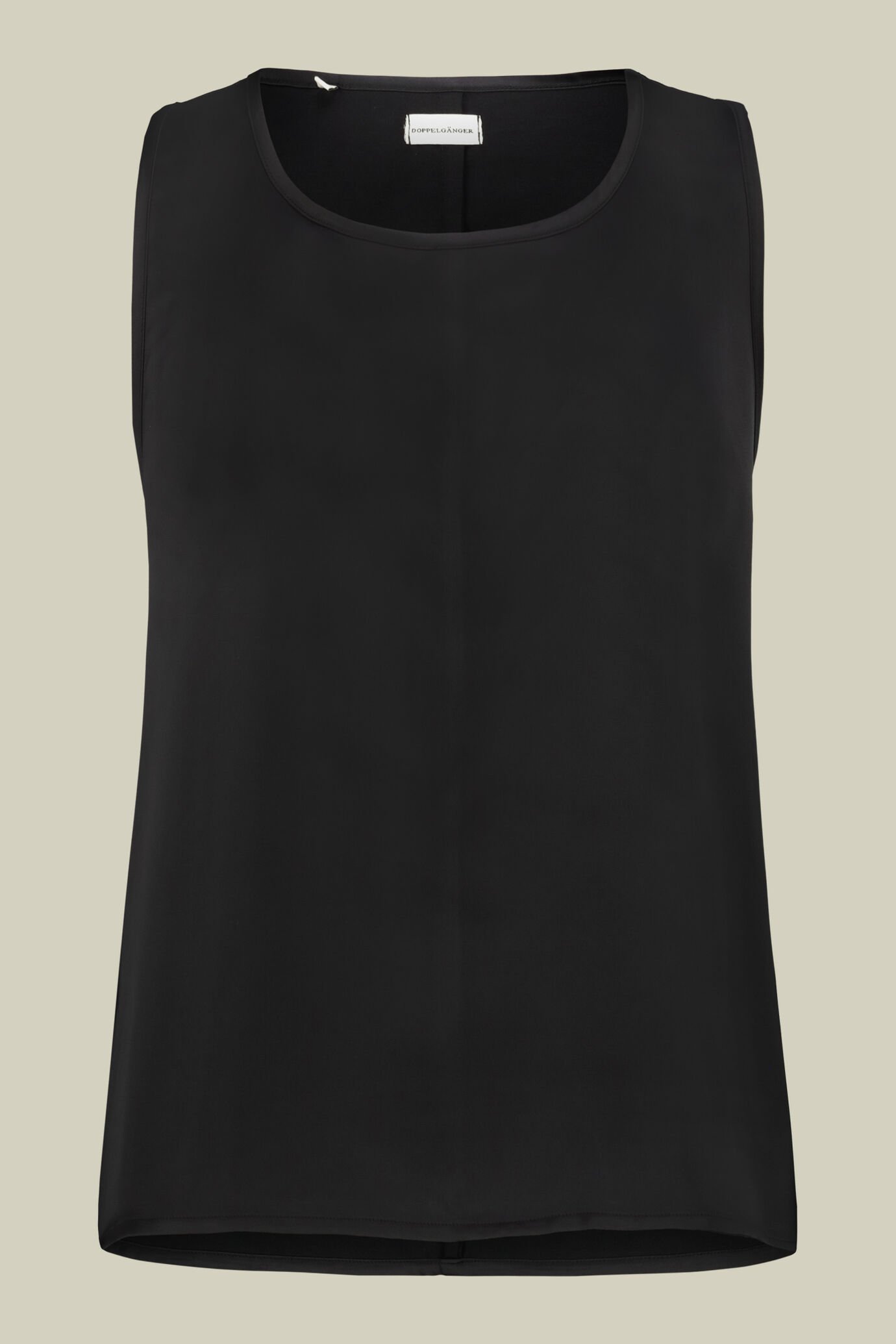 Top pour femme sans manches à col rond, en satin