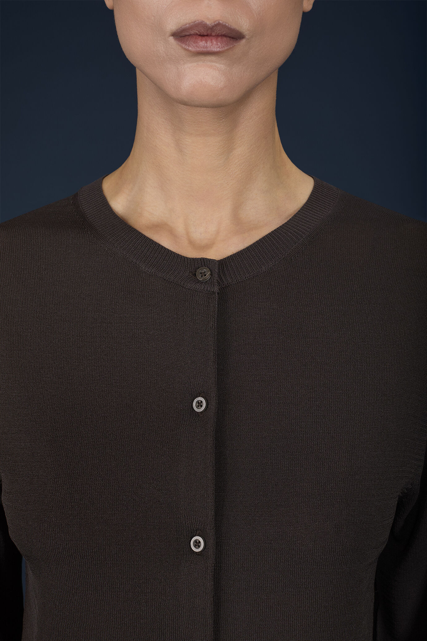 Cardigan donna girocollo image number 2