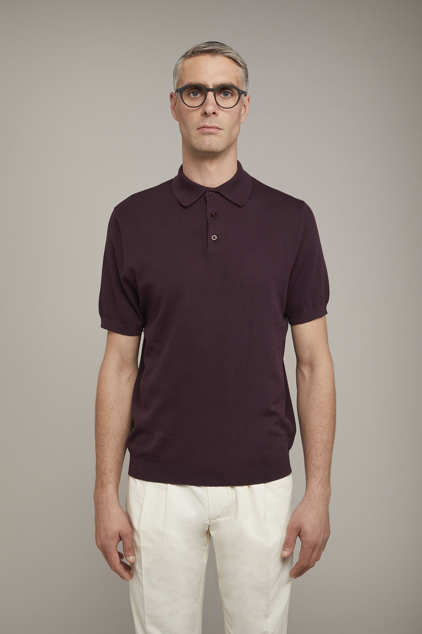 Polo in maglia uomo 100% cotone con manica corta regular fit image number 2