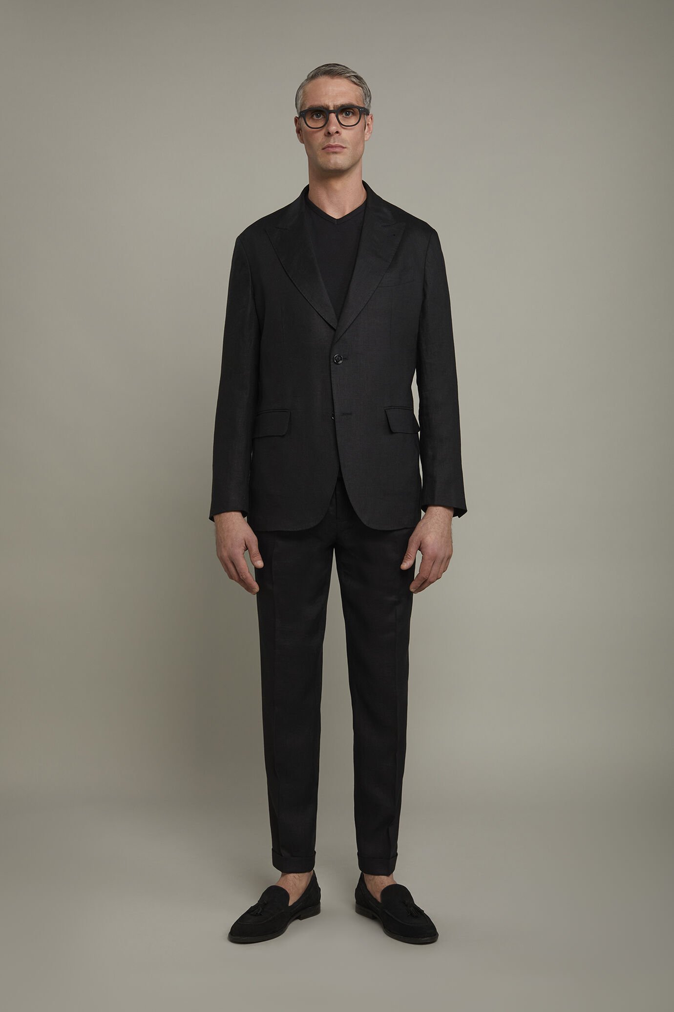 Costume homme à simple boutonnage 100 % lin coupe régulière image number 2