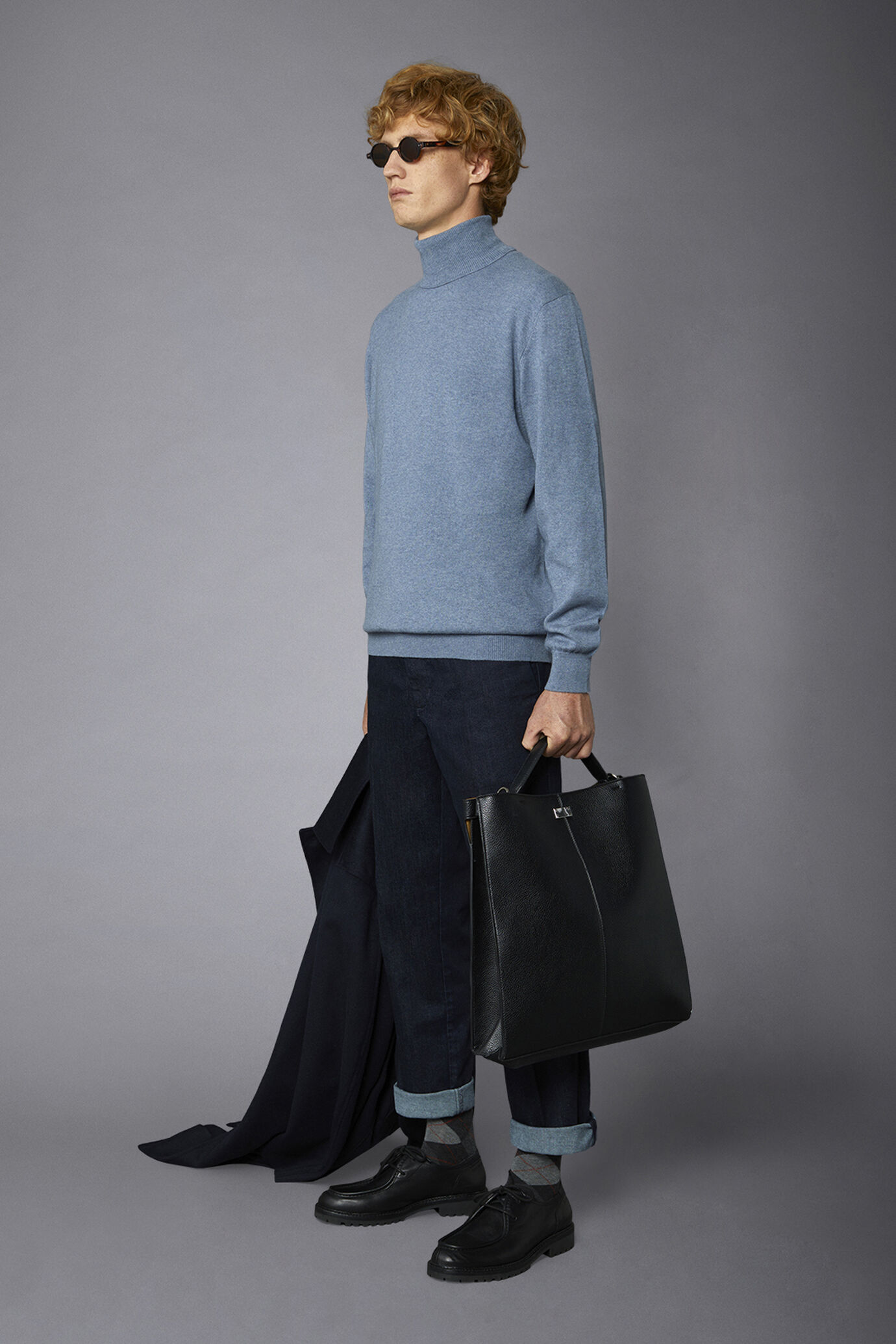 Men's wool and cotton turtleneck sweater image number 1