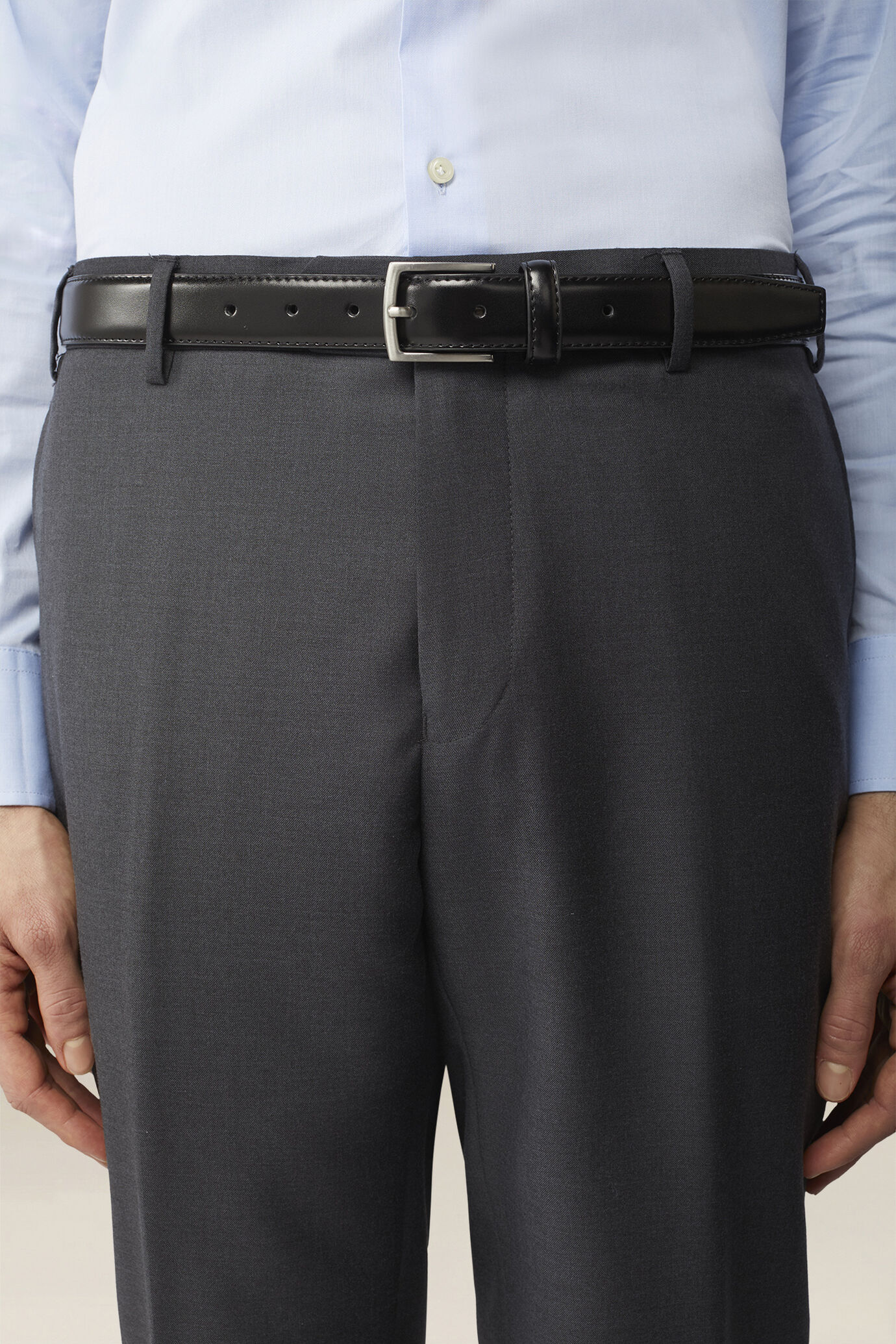 Ceinture classique pour homme 100 % cuir avec surpiq&ucirc;res image number 0