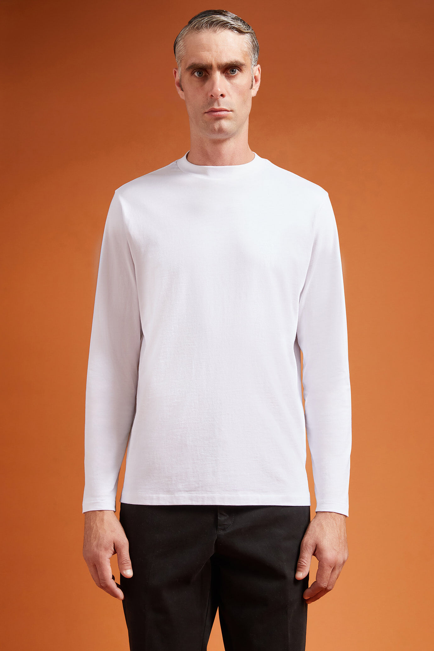 T-shirt uomo girocollo 100% cotone con maniche lunghe regular fit image number 0
