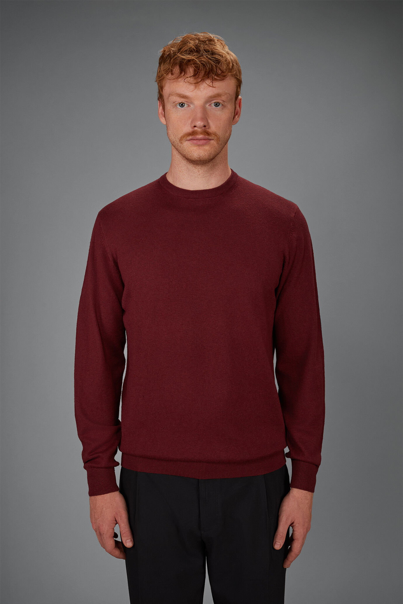 Maglia uomo girocollo lana e cotone regular fit image number 2