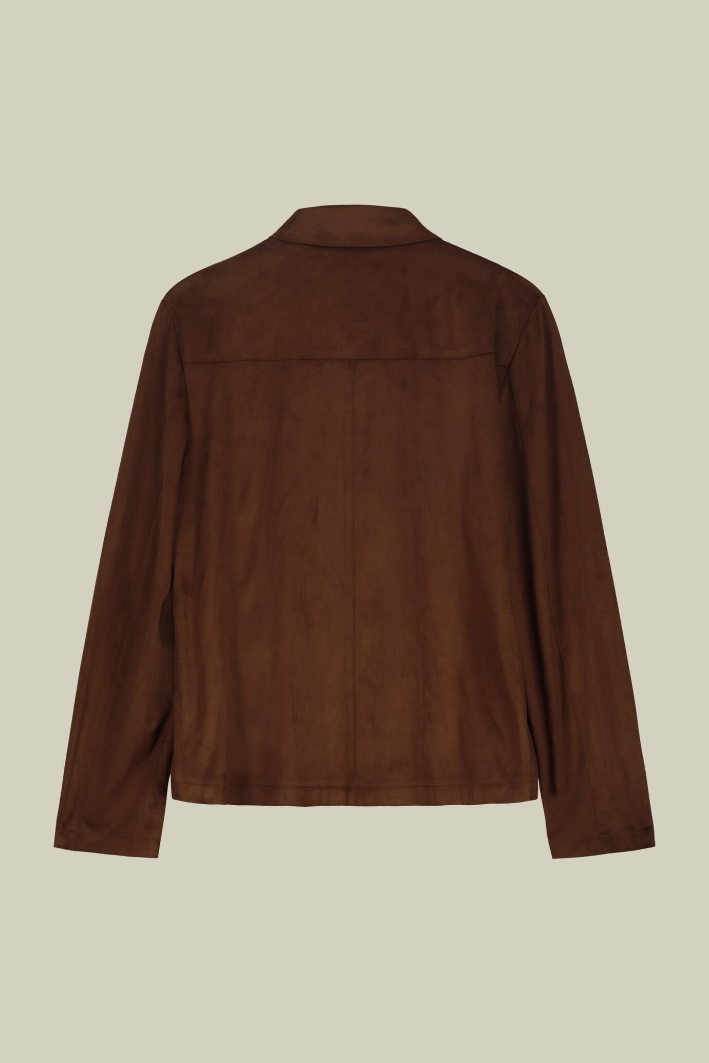 Veste homme non doublée en tissu aspect suède image number 6