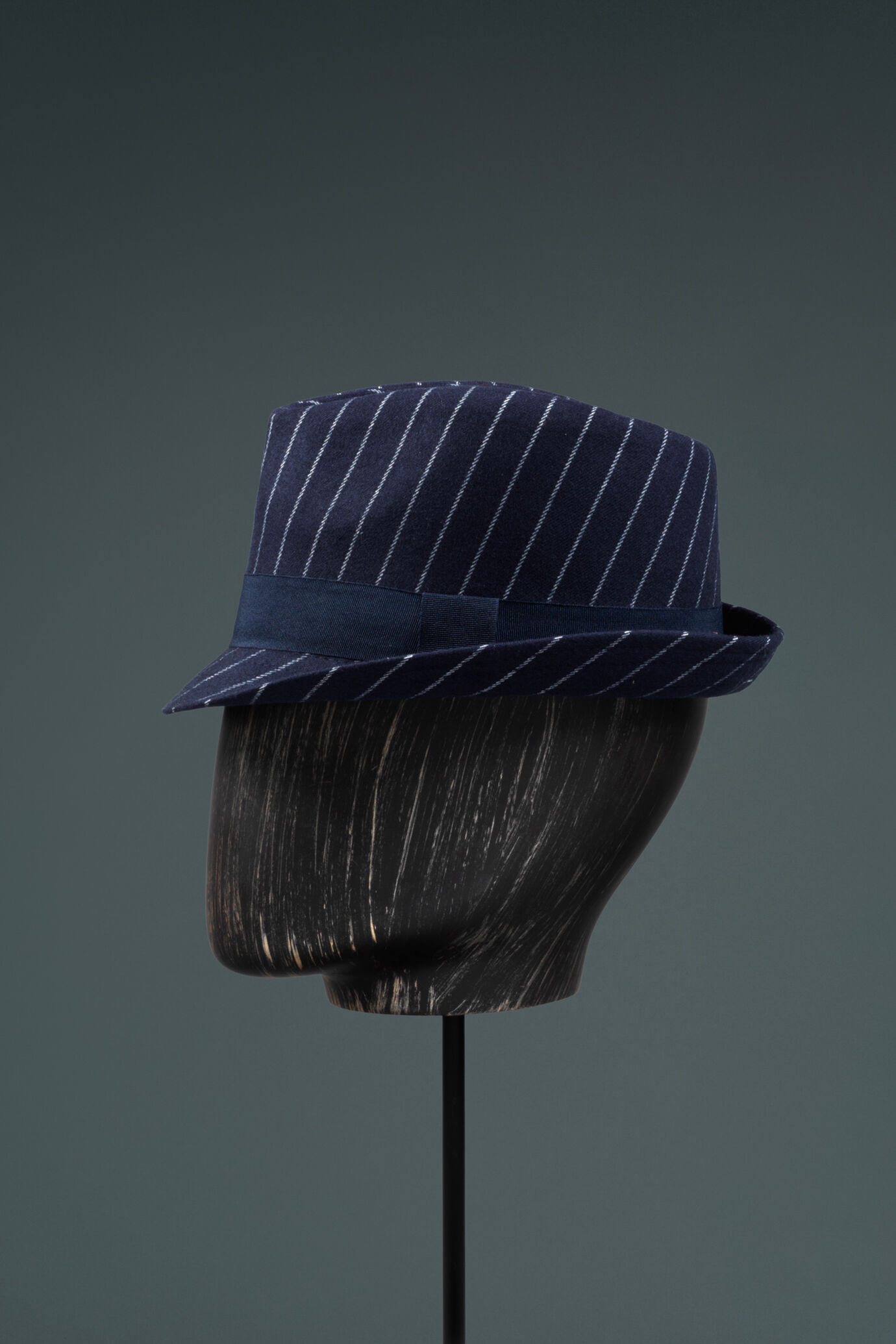 Pinstripe fedora hat