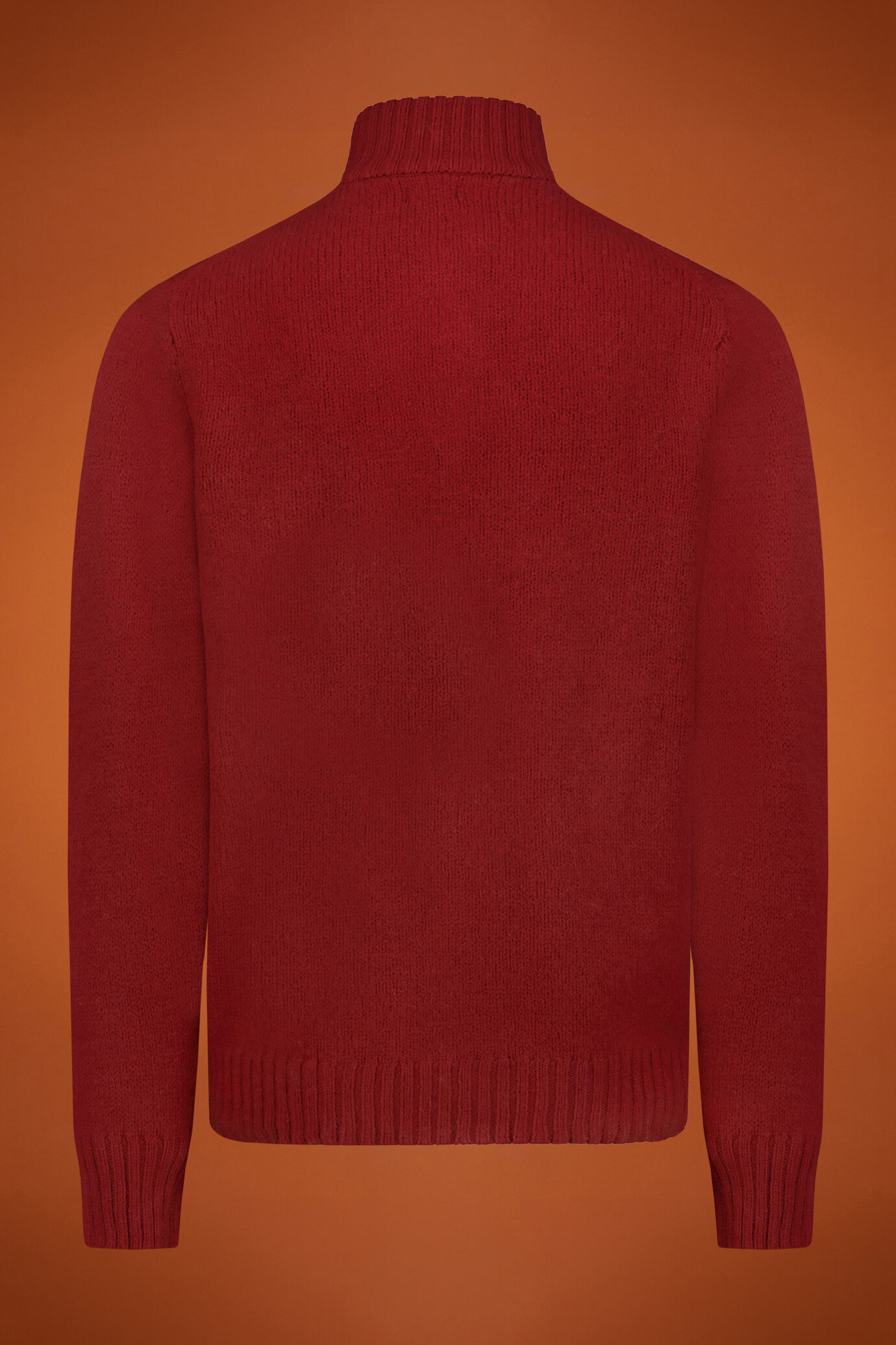 Maglia uomo collo alto con zip 100% lana regular fit image number 1