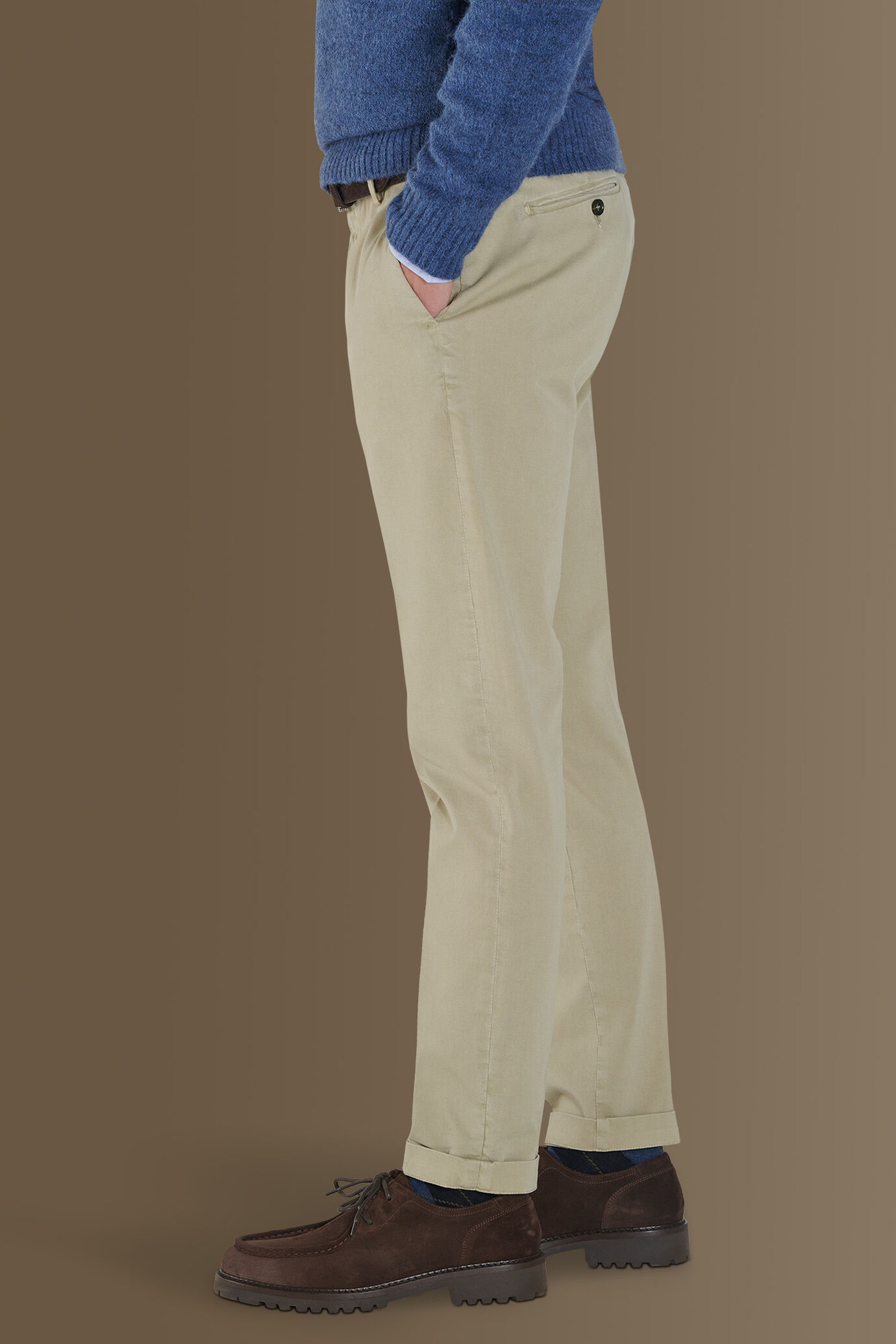 Pantalone classico chino twill elasticizzato image number 2