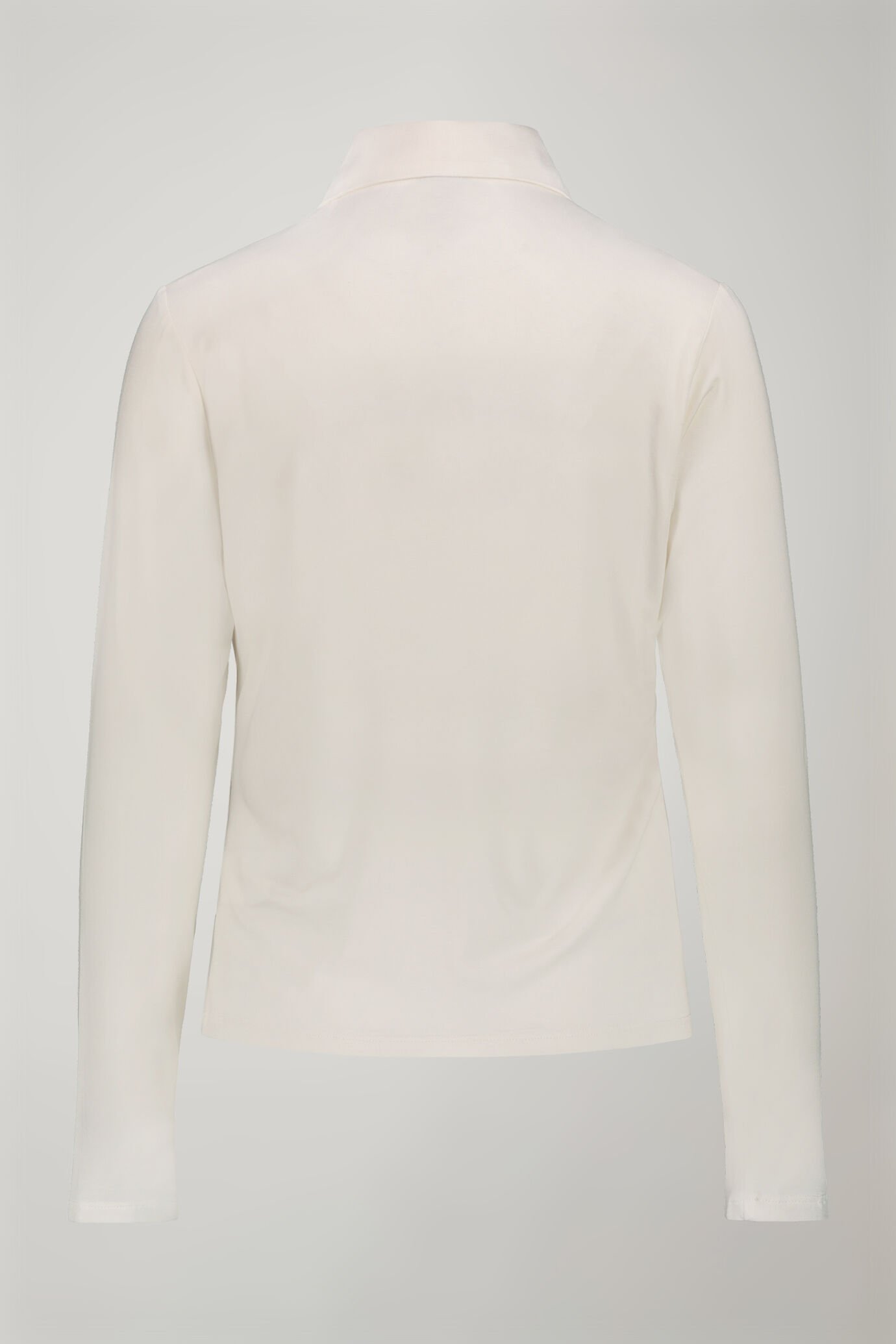 Women&rsquo;s solid color long sleeve polo shirt in Jersey Cotton image number 5