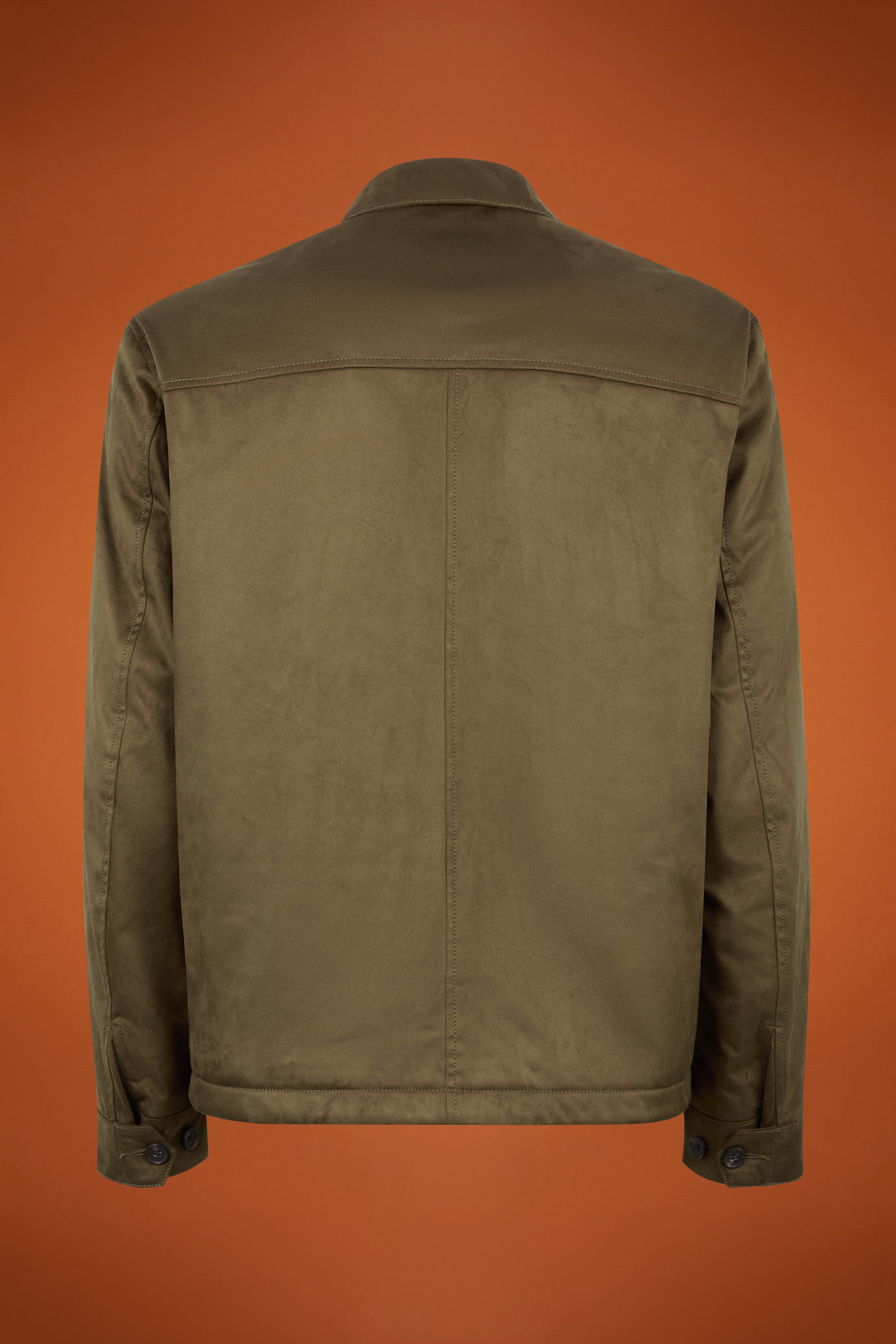 Leicht gefütterte Jacke aus Wildlederimitat in normaler Passform image number 6