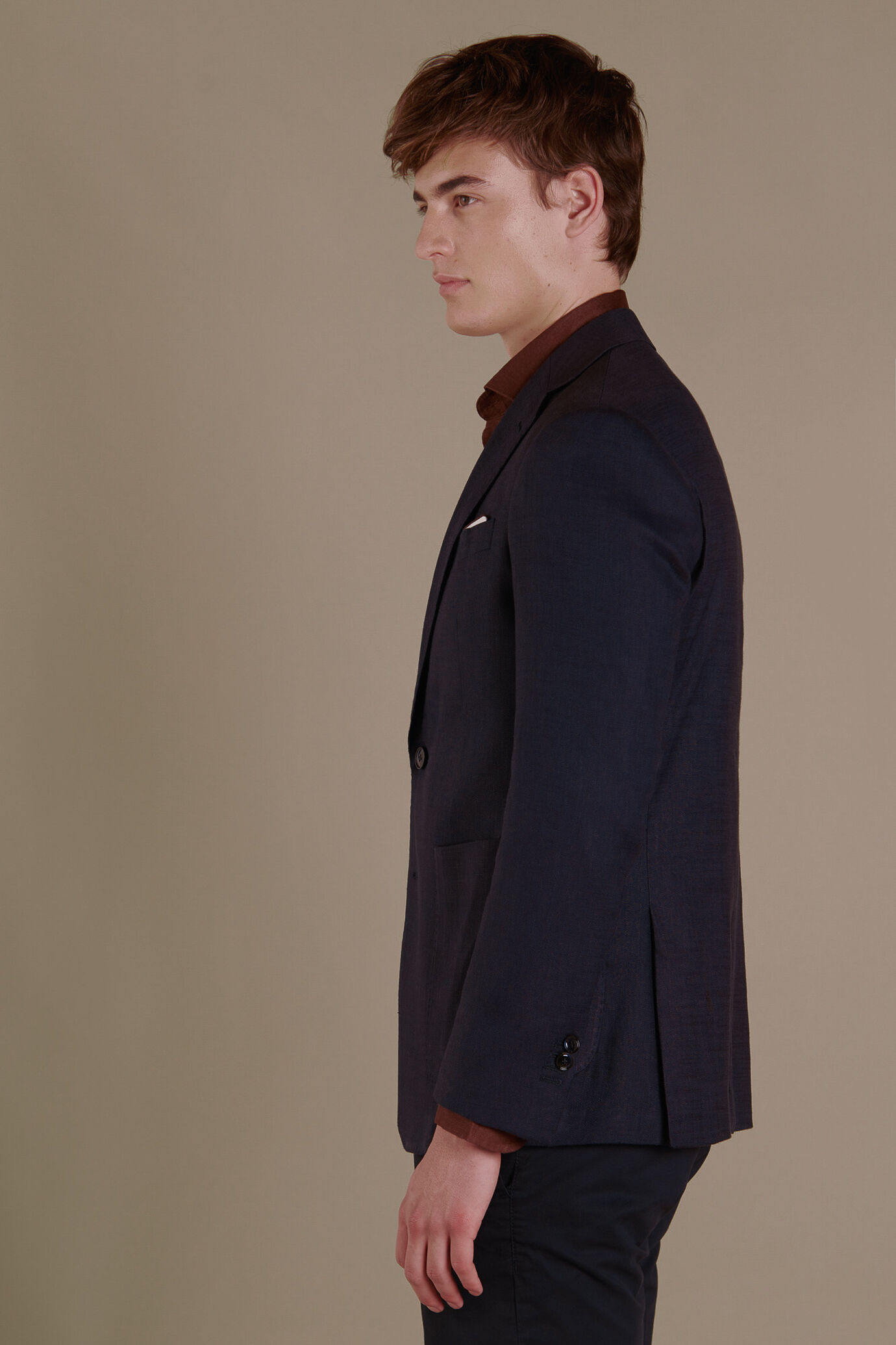 Giacca monopetto twill in misto lino image number 1