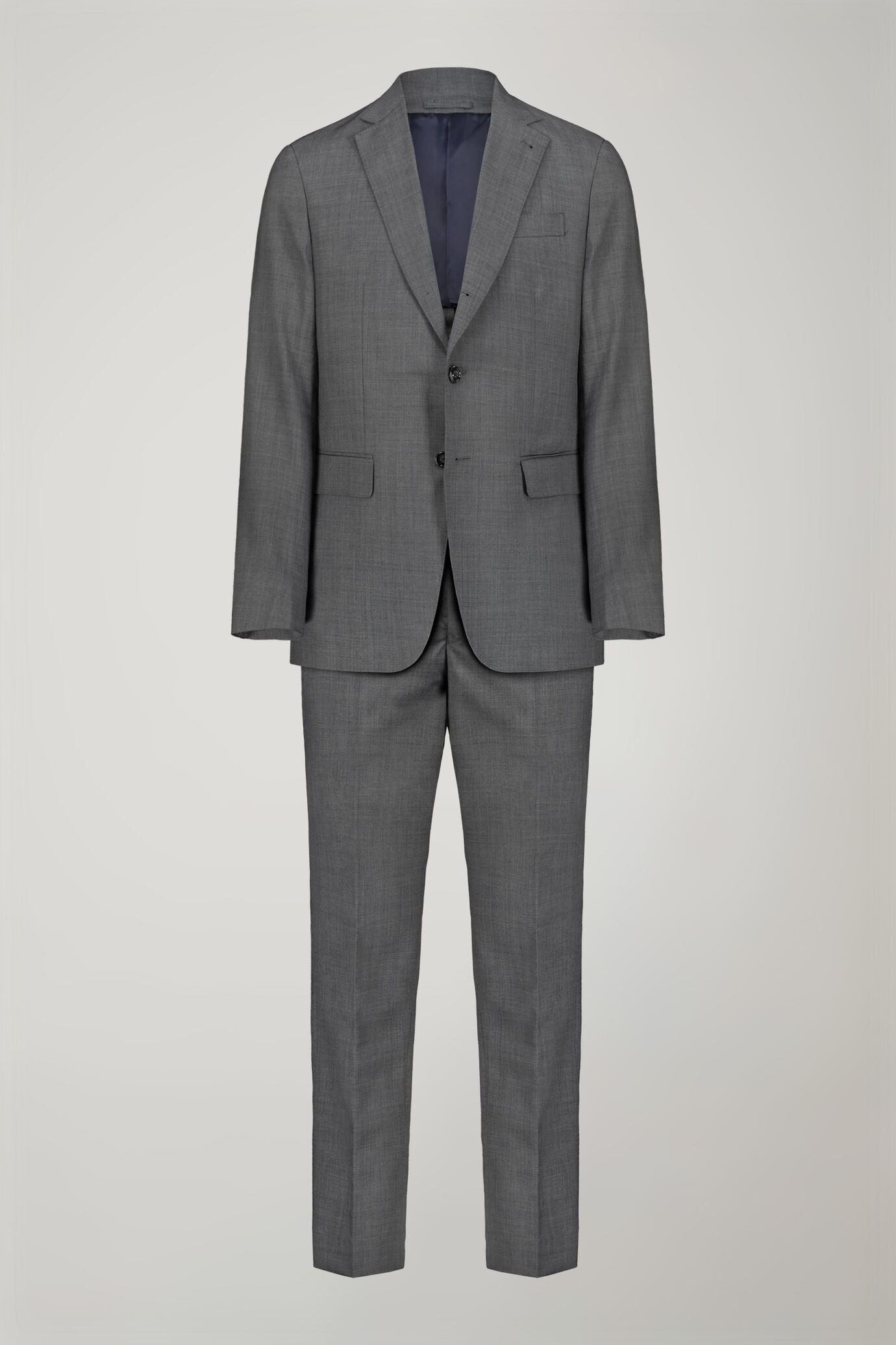 Men's single-breasted Wool Blend suit with regular fit grisaille design image number 9