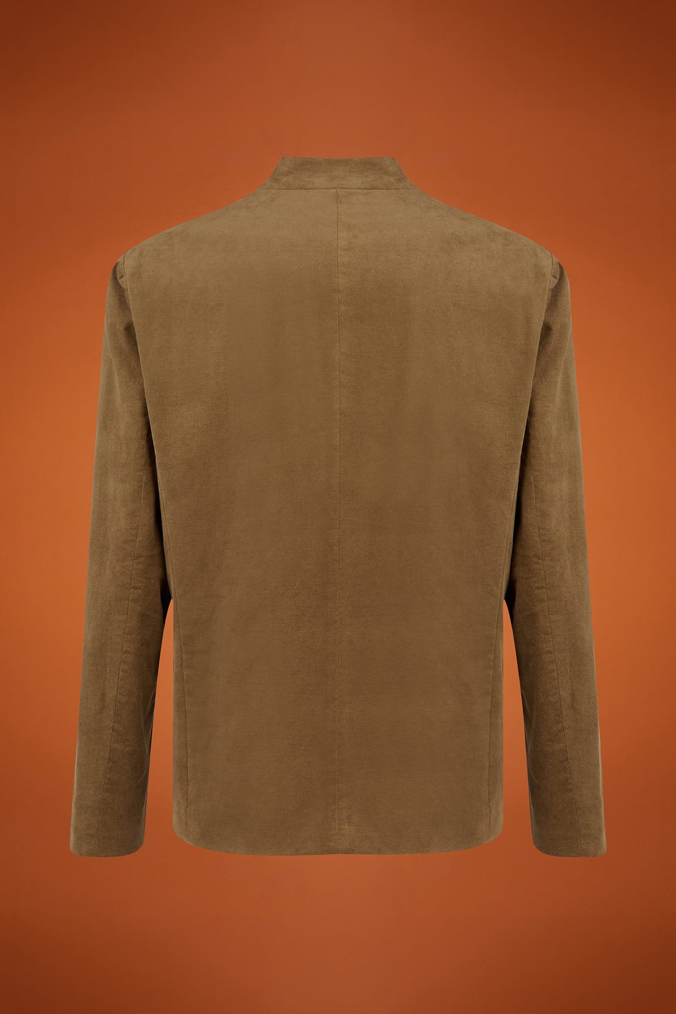 Men's regular fit jacket in cotton velvet with a Mandarin collar image number 5
