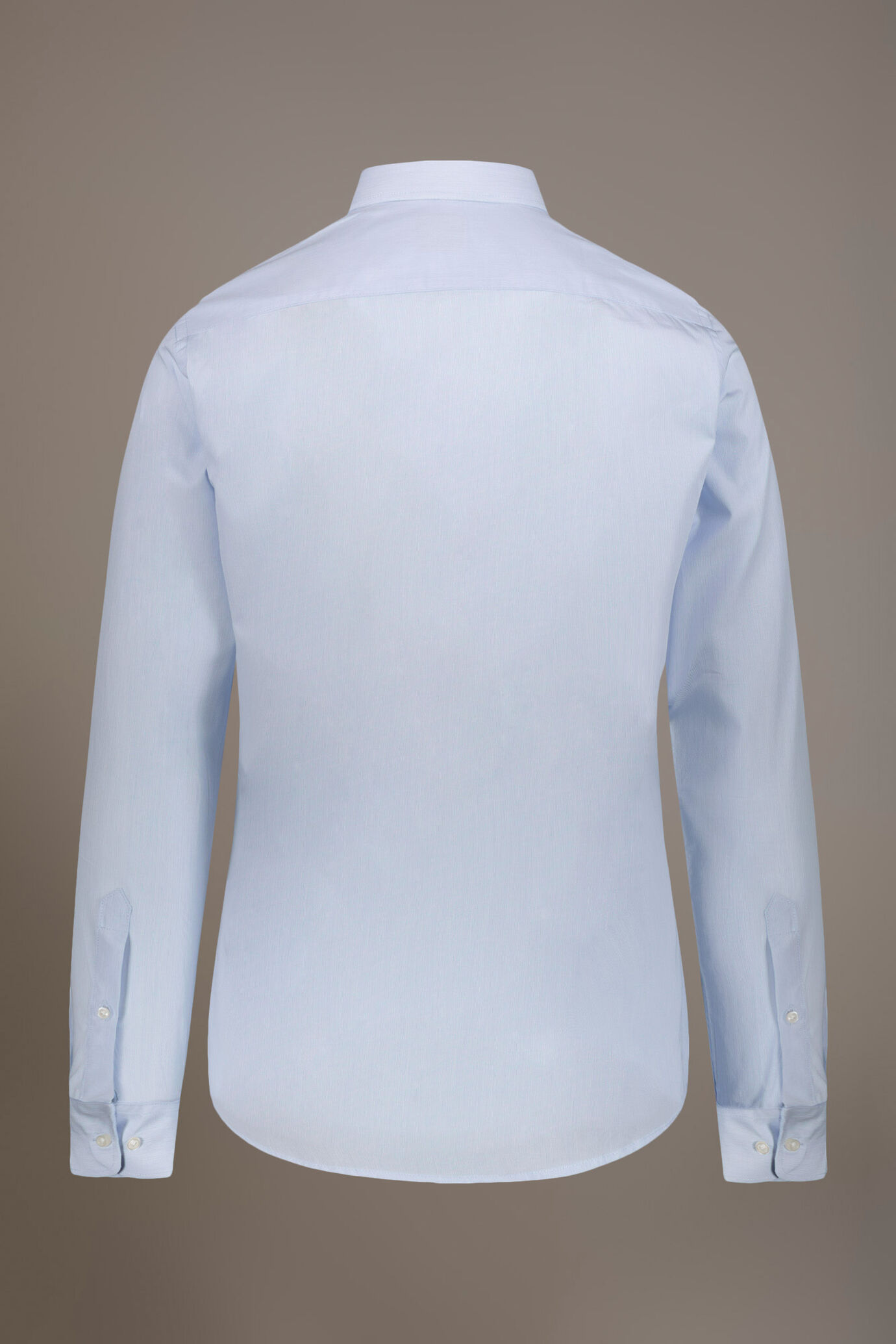 Camicia classica collo francese slim fit tinto filo rigato image number 4