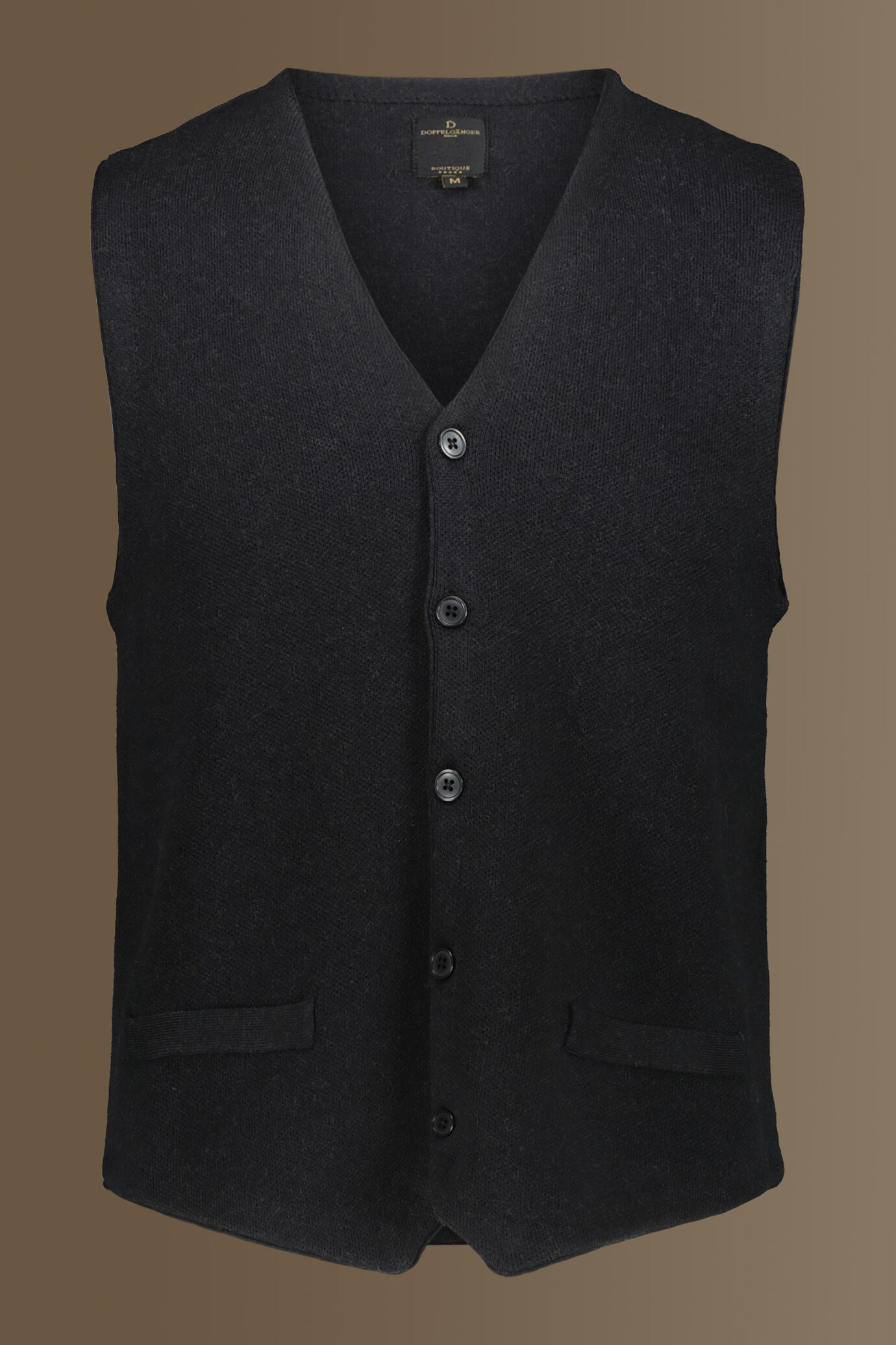 Gilet monopetto in maglia misto lana e cotone image number 0
