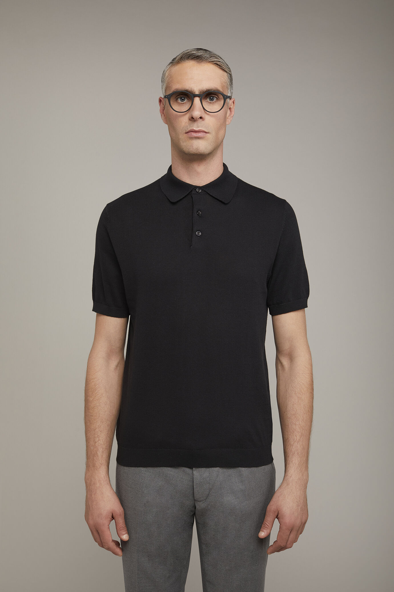 Polo in maglia uomo 100% cotone con manica corta regular fit image number 2