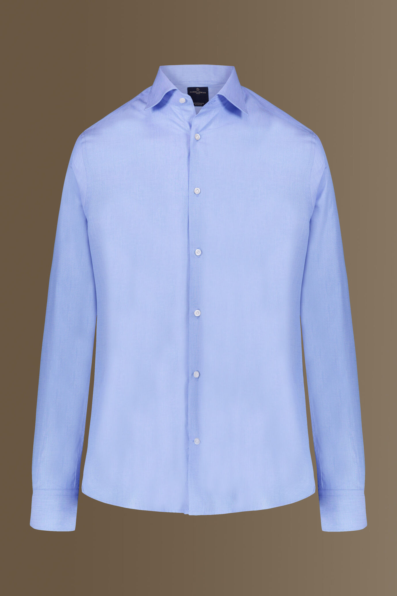 Camicia classica uomo collo francese 100% cotone sky fil-a-fil image number 4