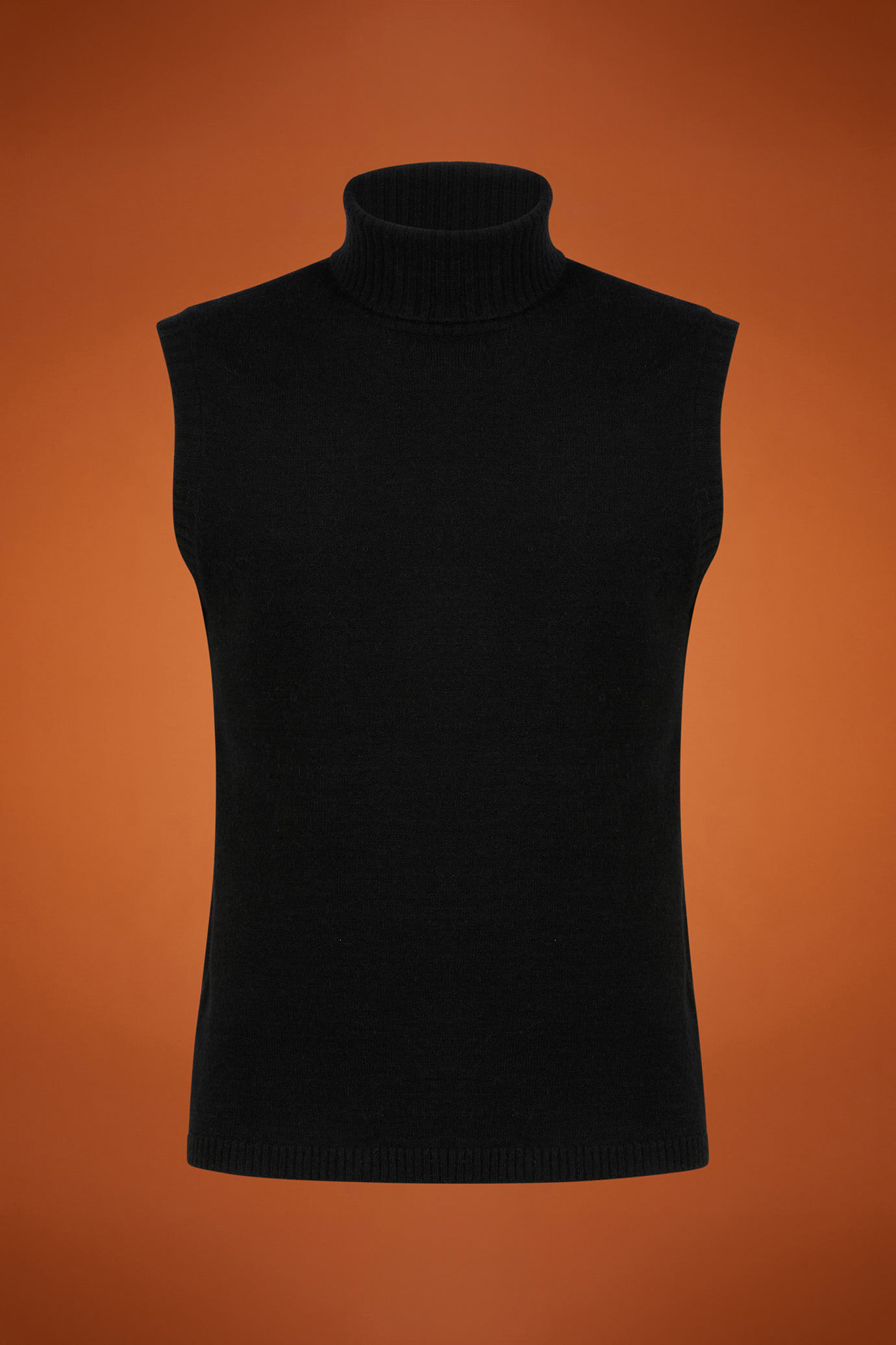 Men's regular fit high neck tank top in an alpaca/wool blend