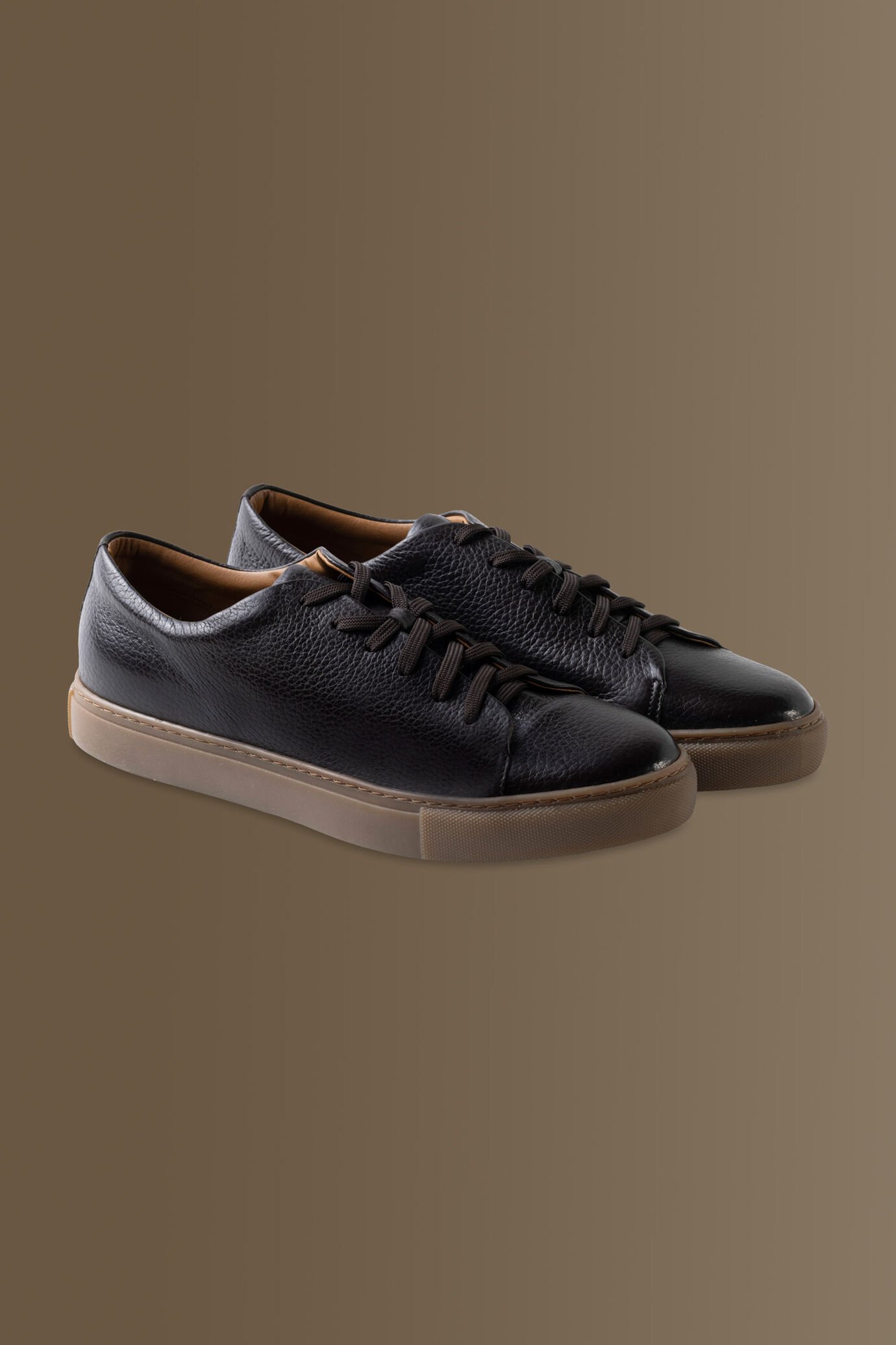 100% tumbled leather sneakers image number 0