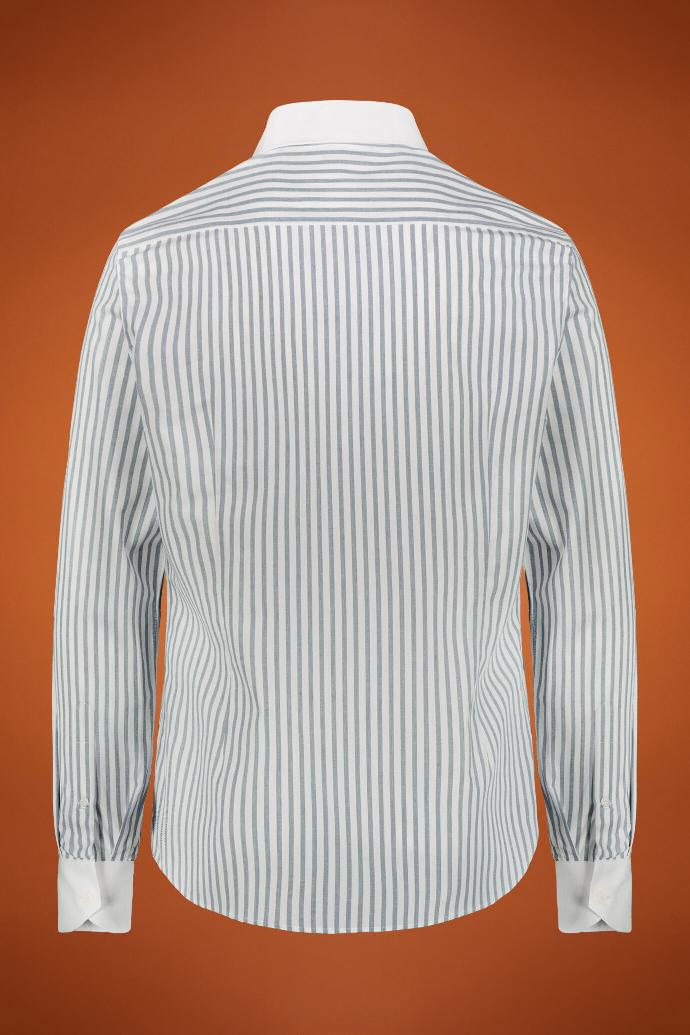 Camicia uomo collo classico 100% cotone tessuto tinto filo riga larga regular fit image number 1