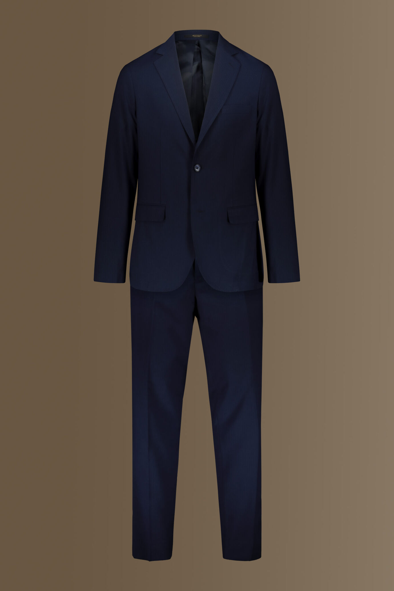 Single breasted suit flat trousers pinstripe fabric image number 9