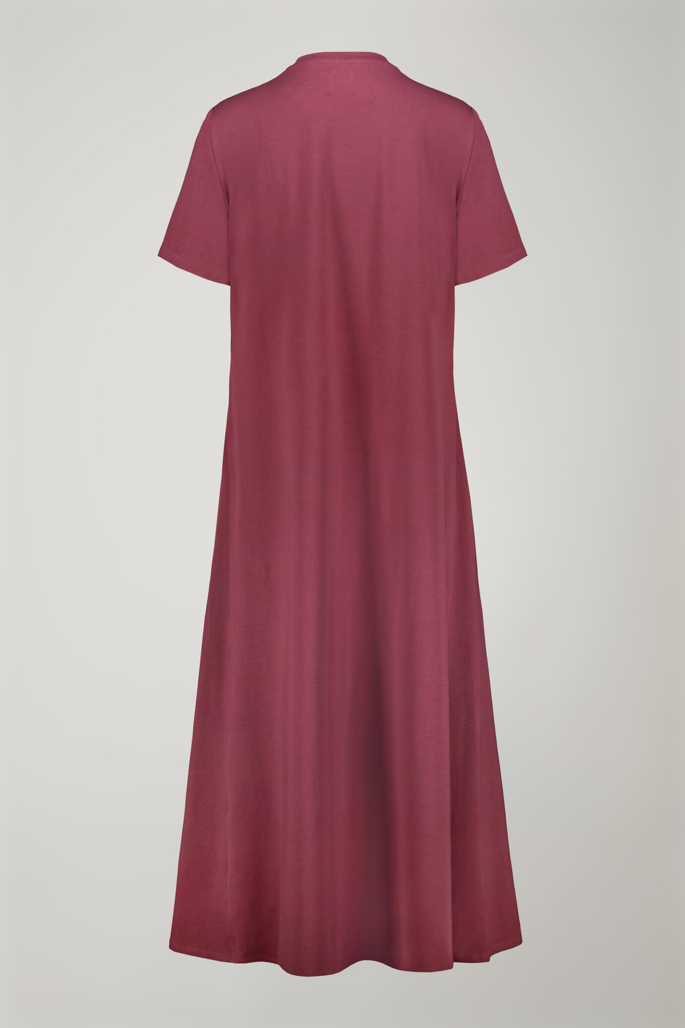 Robe midi femme à col rond et manches courtes en jersey de coton stretch coupe régulière image number 5