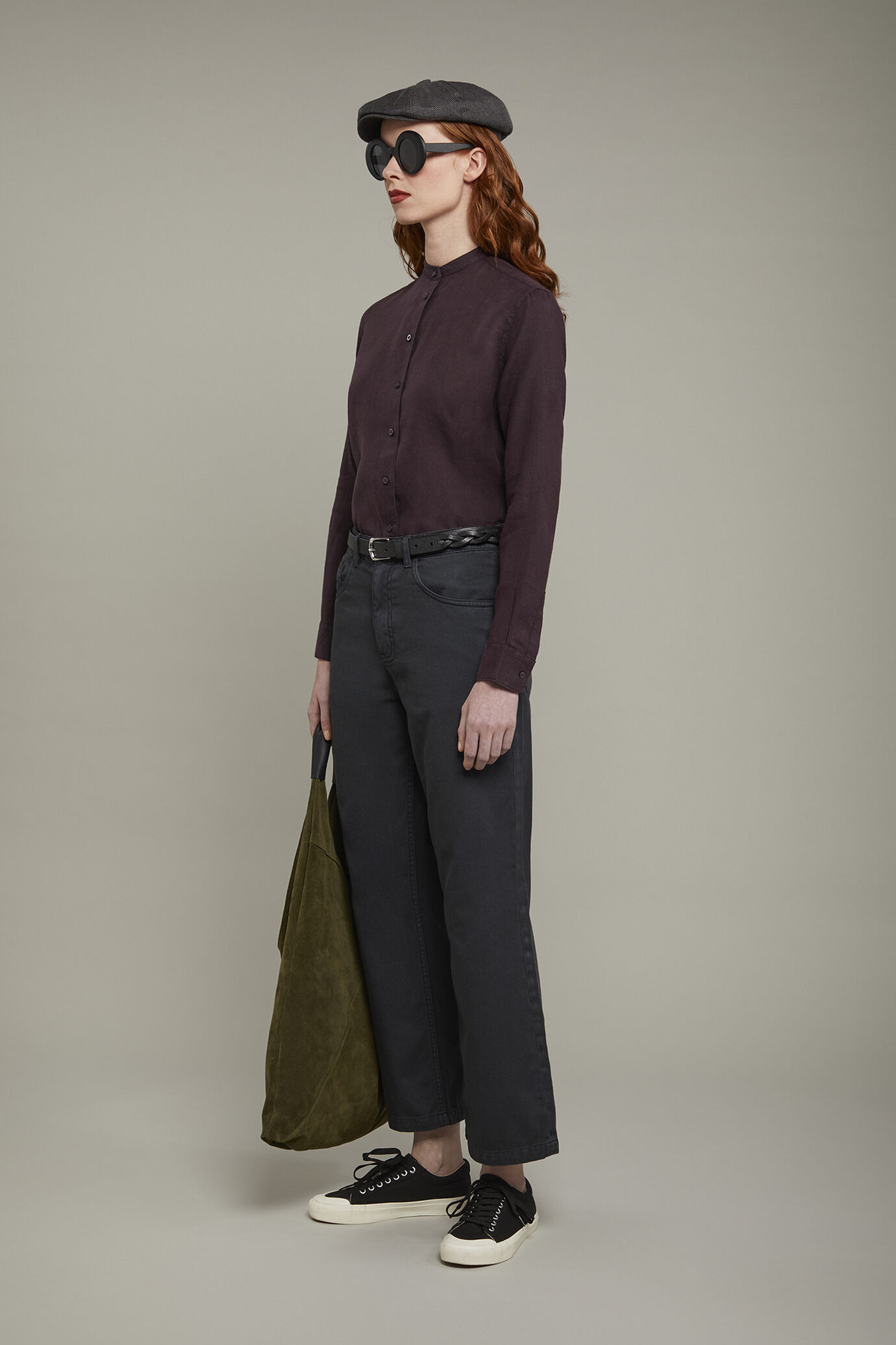 Pantalone donna 100% cotone 5 tasche regular fit image number 1