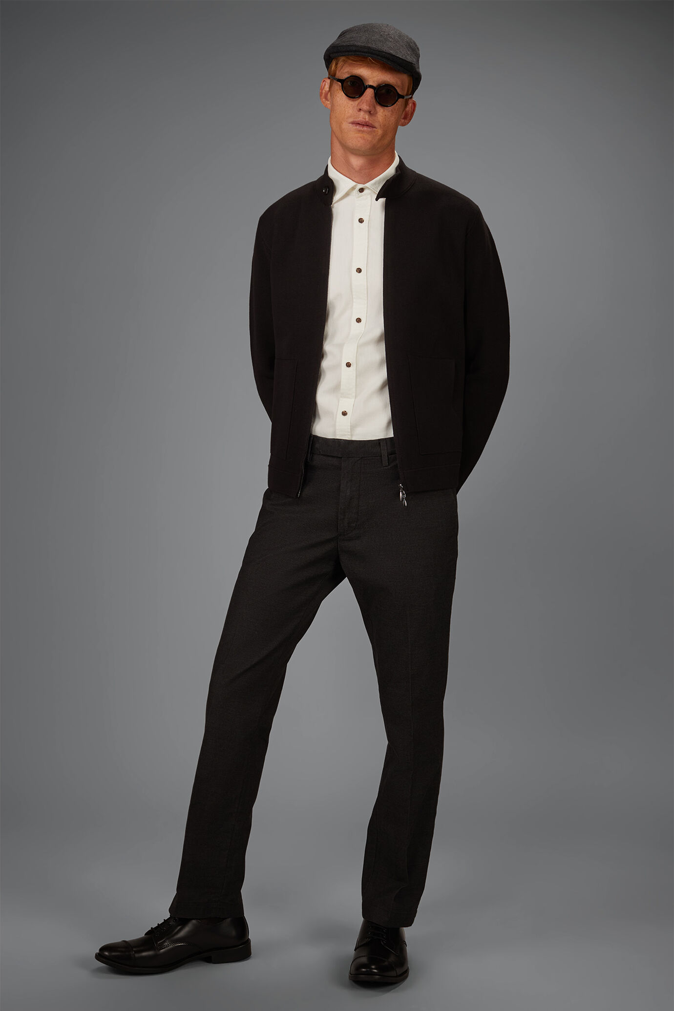 Herren-Strickjacke mit Rei&szlig;verschluss ungef&uuml;ttert aus 100% Baumwolle Regular Fit image number 0