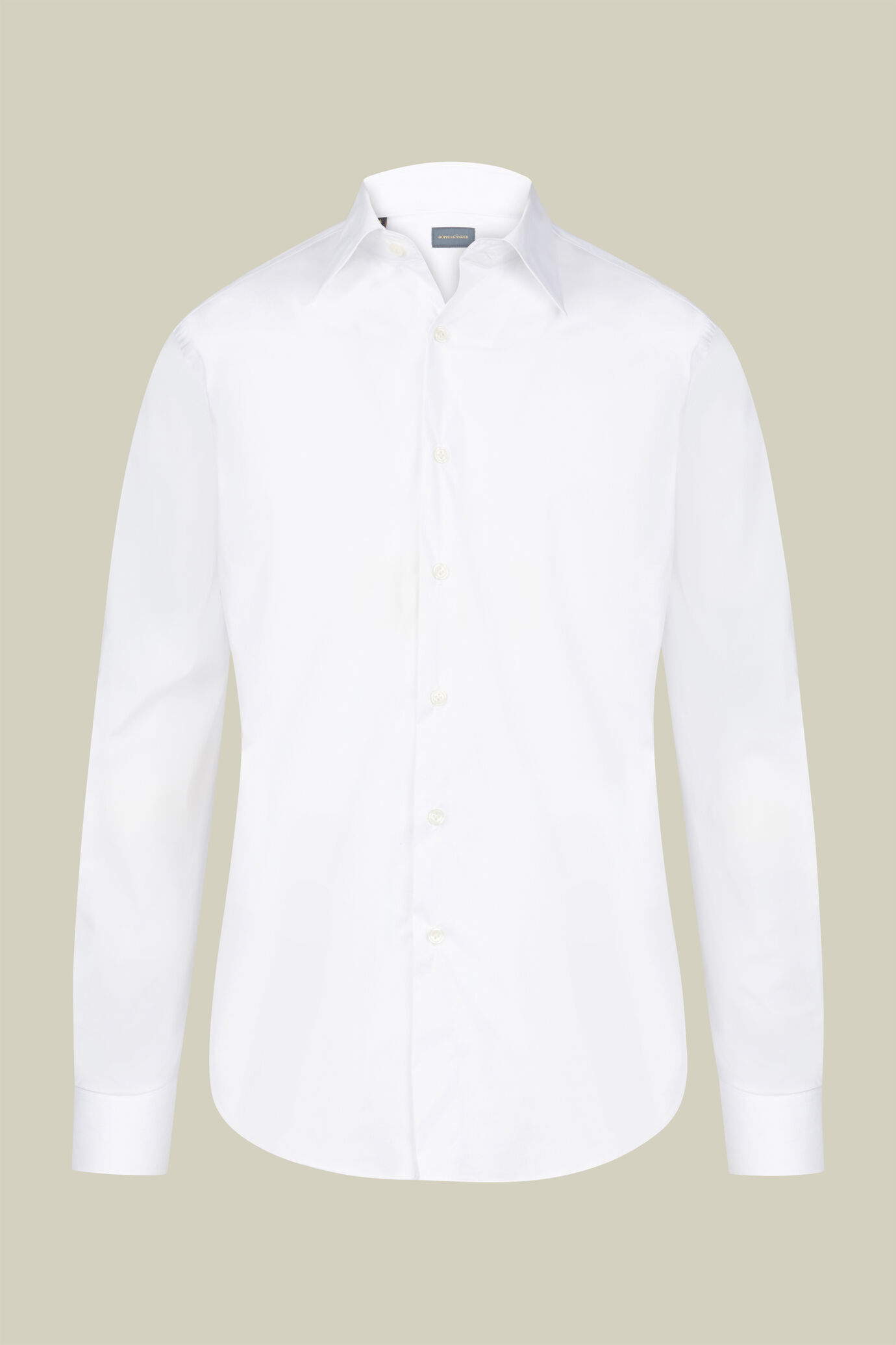 Chemise classique pour homme &agrave; col classique et tissu technique uni, coupe classique image number 0