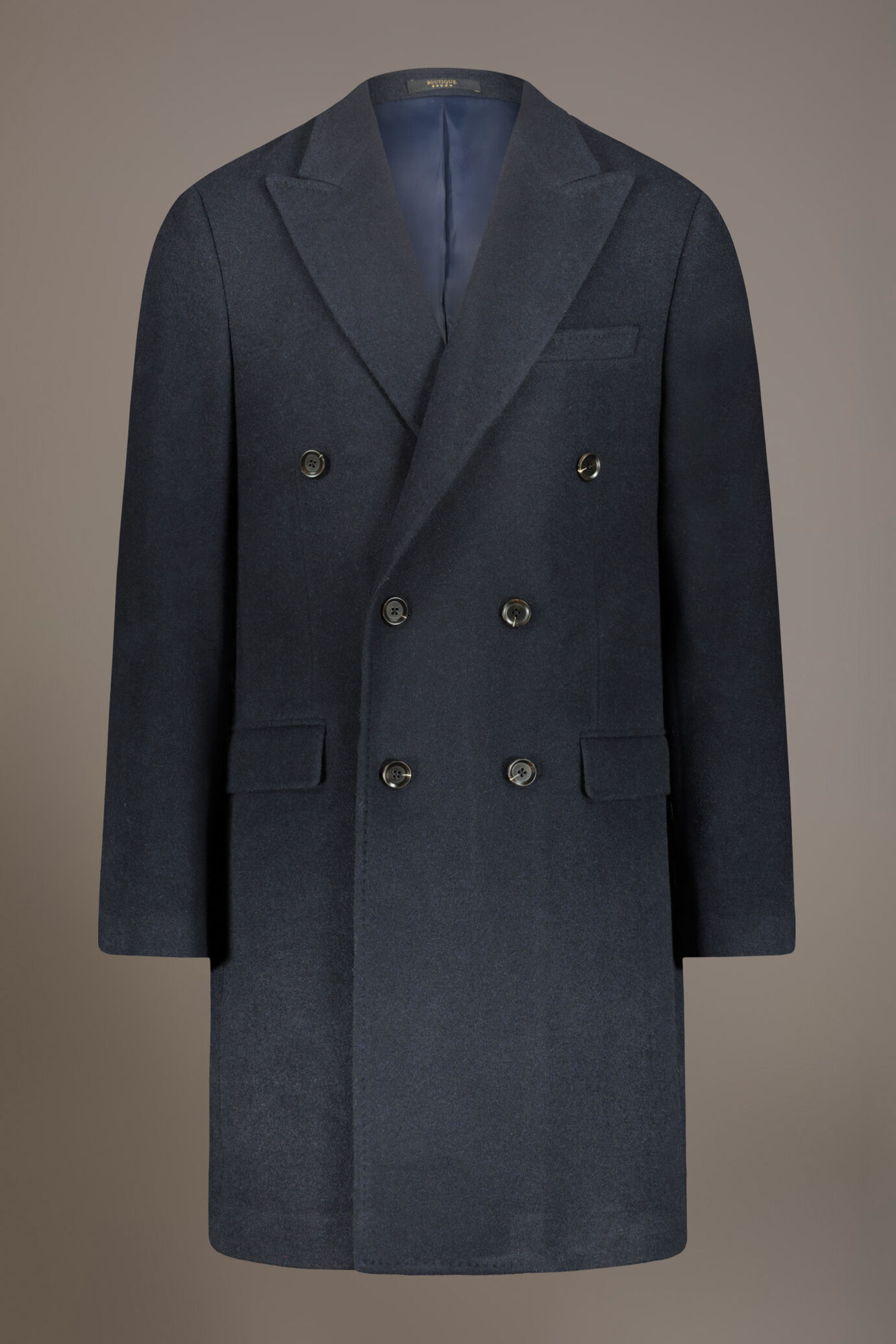 Cappotto classico doppiopetto misto lana lavorazione jersey image number 5