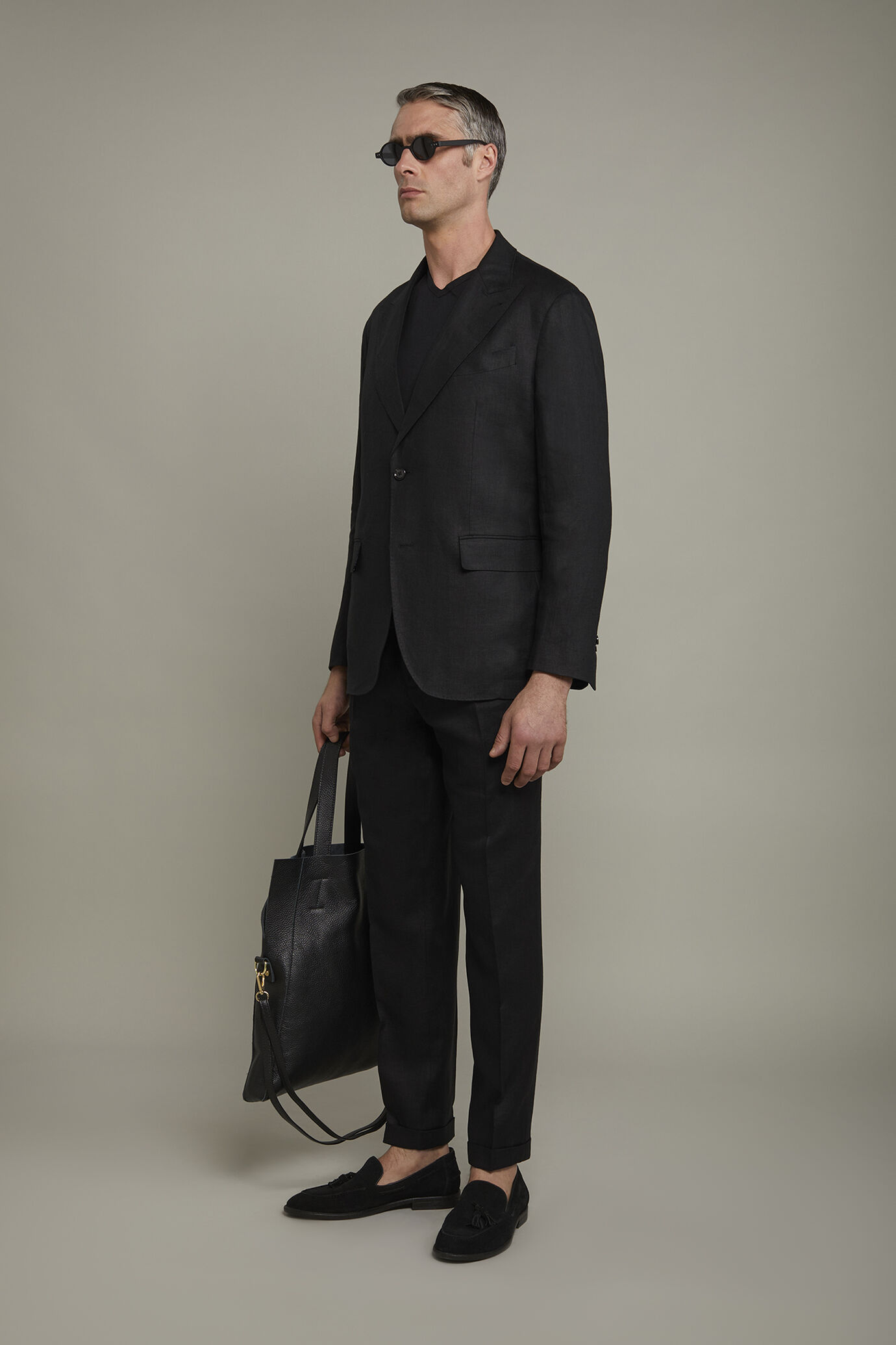 Costume homme à simple boutonnage 100 % lin coupe régulière image number 1