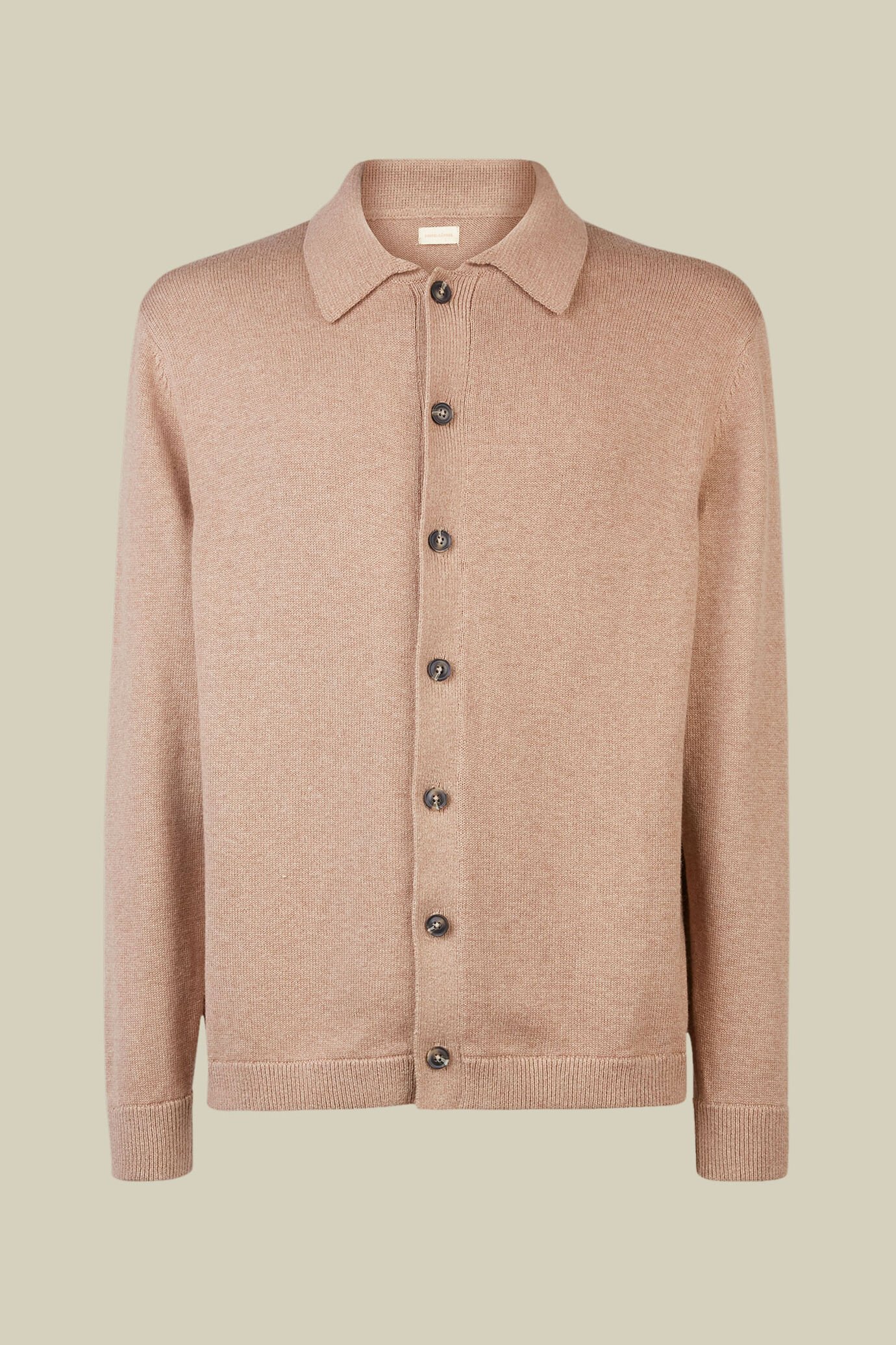 Polo camicia uomo lana e cotone regular fit