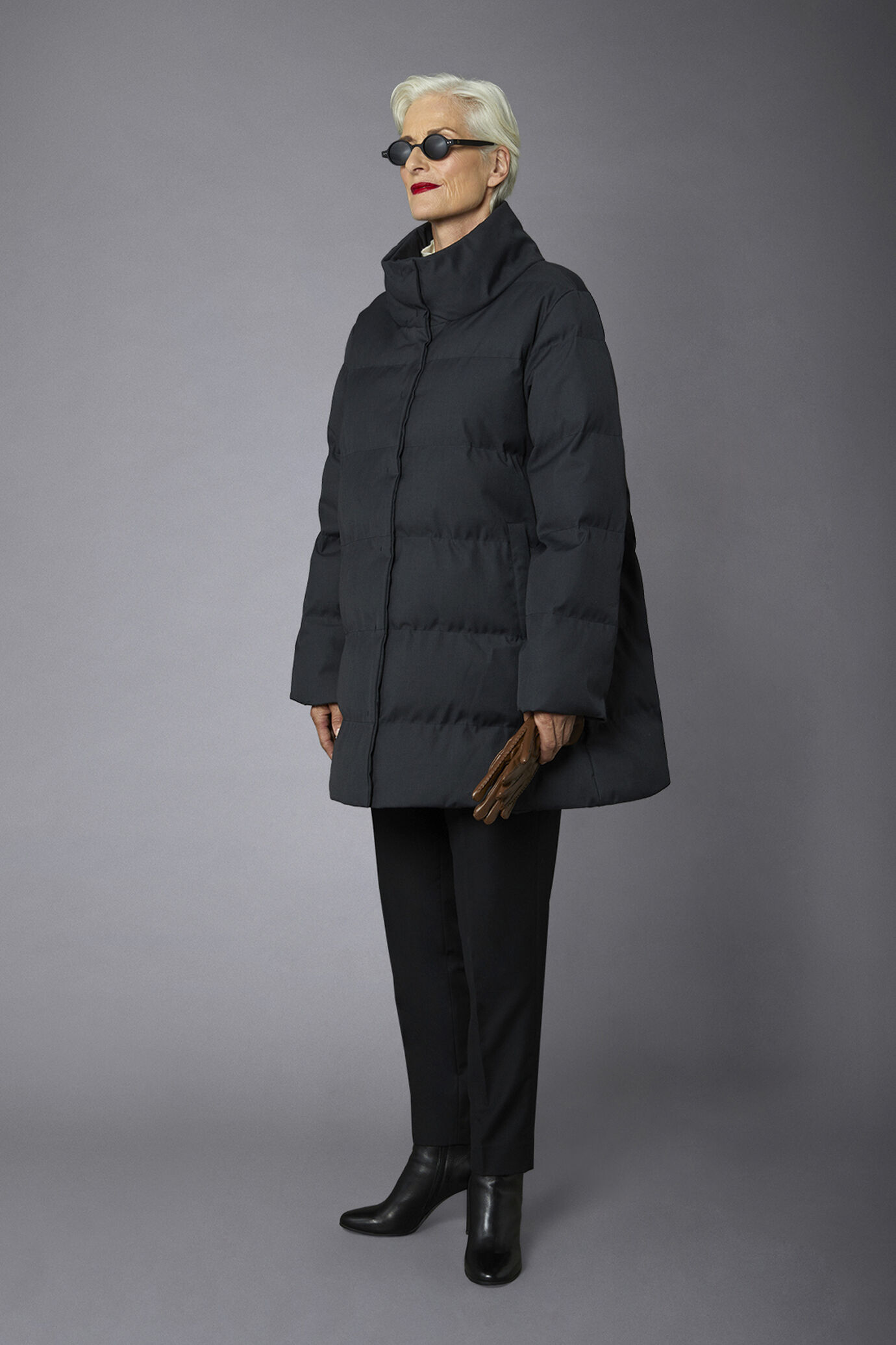 Women's single-breasted wool-blend padded down jacket image number 1