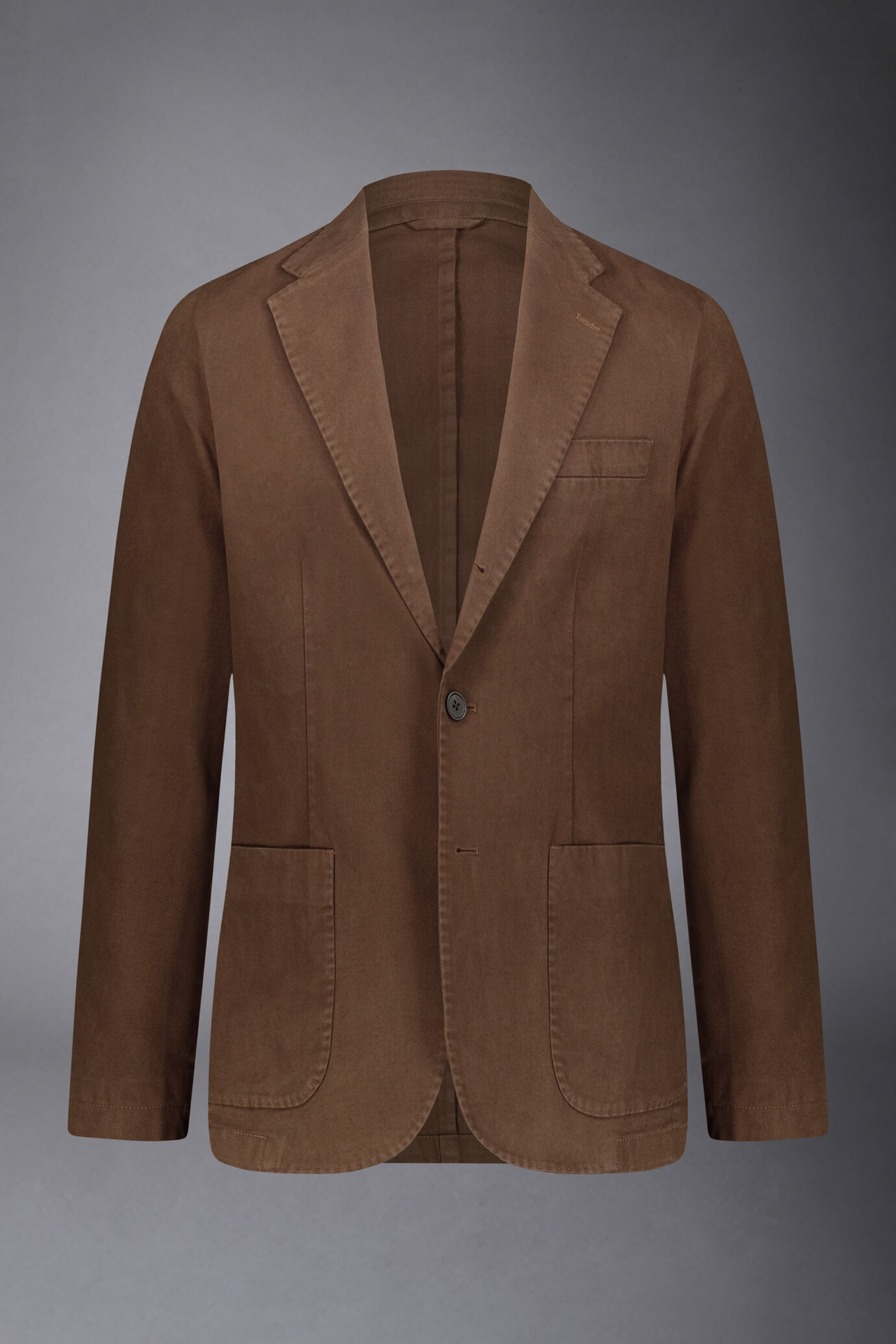 Men's single-breasted jacket with patch pocket harringbone design regular fit image number 5
