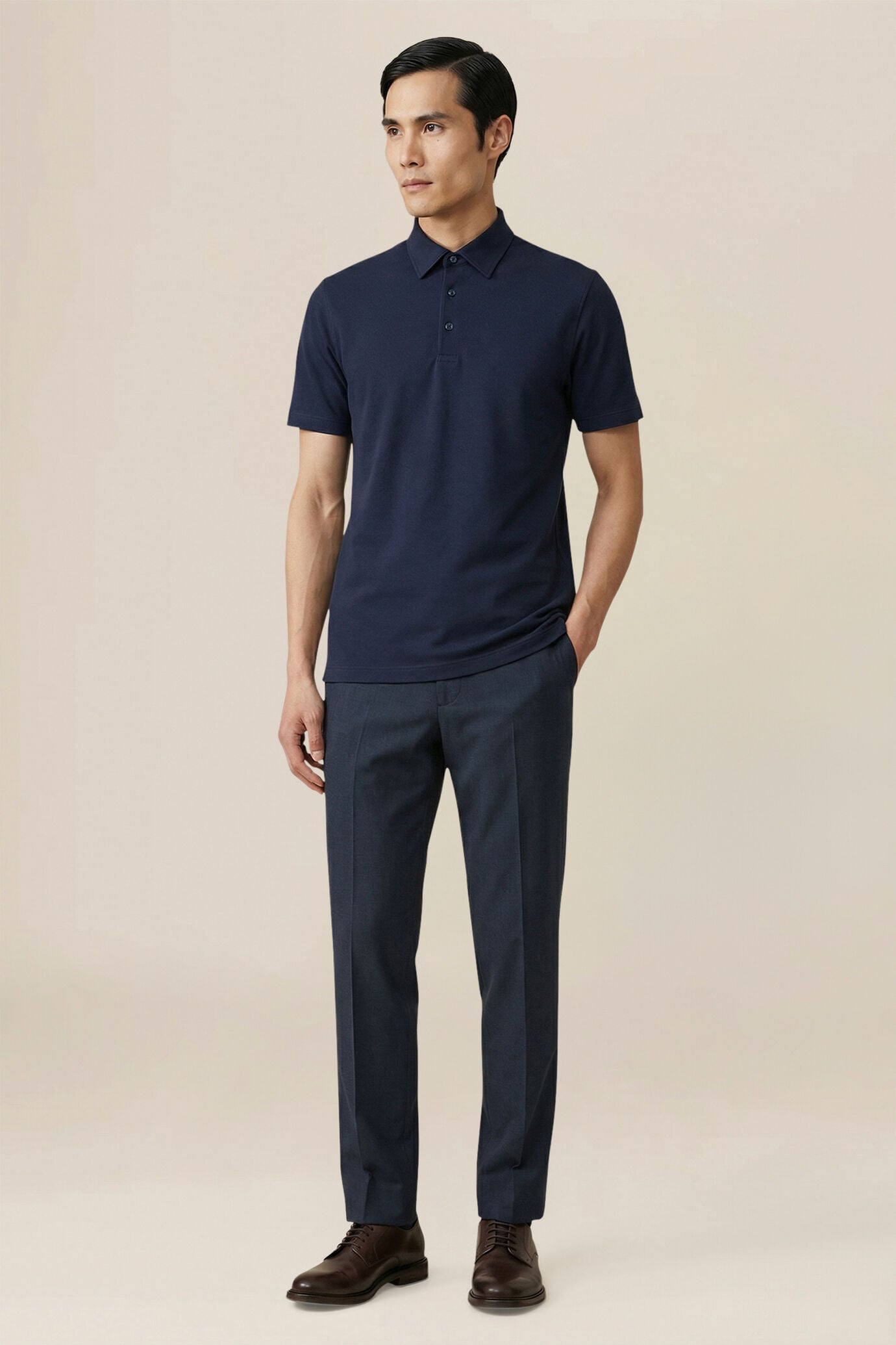 Pantalone uomo in misto lino e cotone