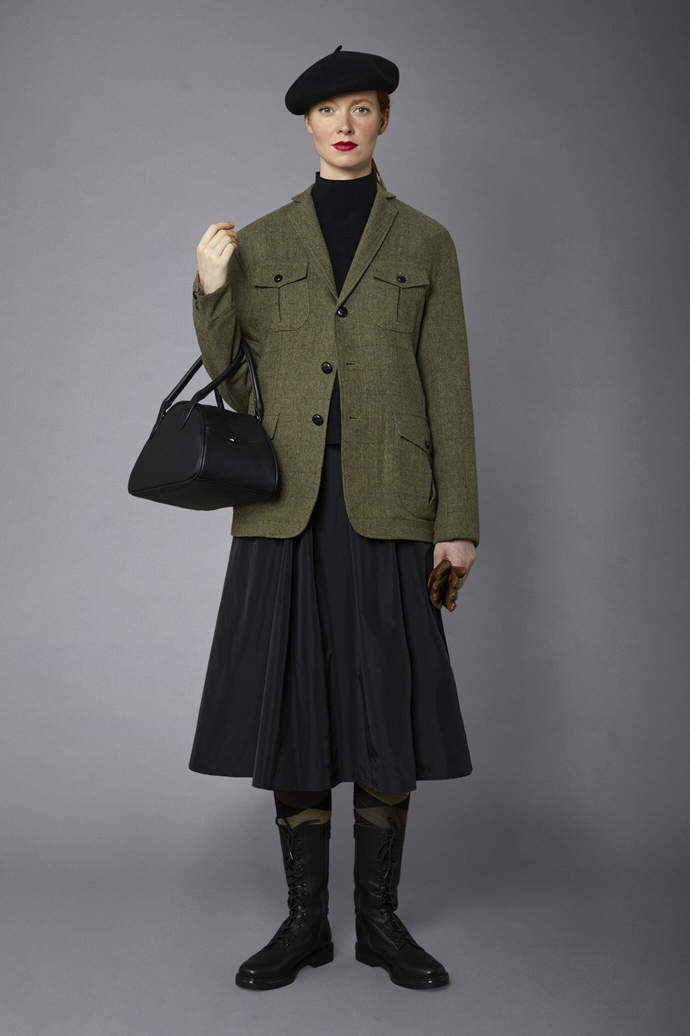 Field jacket genderless misto lana con disegno a spina di pesce regular fit image number 1