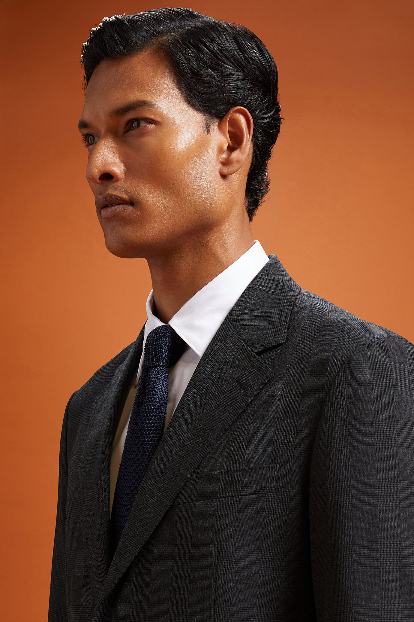 Men's regular fit single-breasted suit in Prince of Wales fabric image number 3