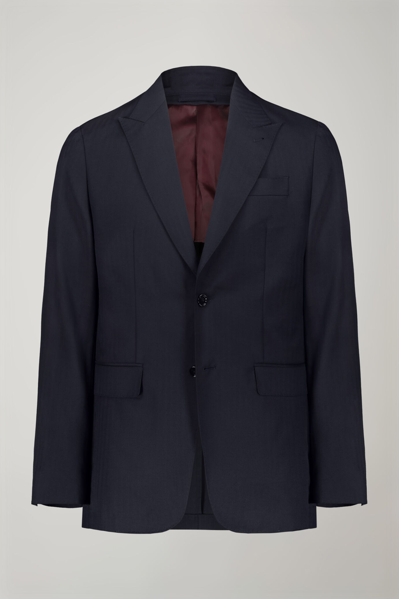 Men's single-breasted Wool Blend suit with herringbone pattern regular fit image number 4