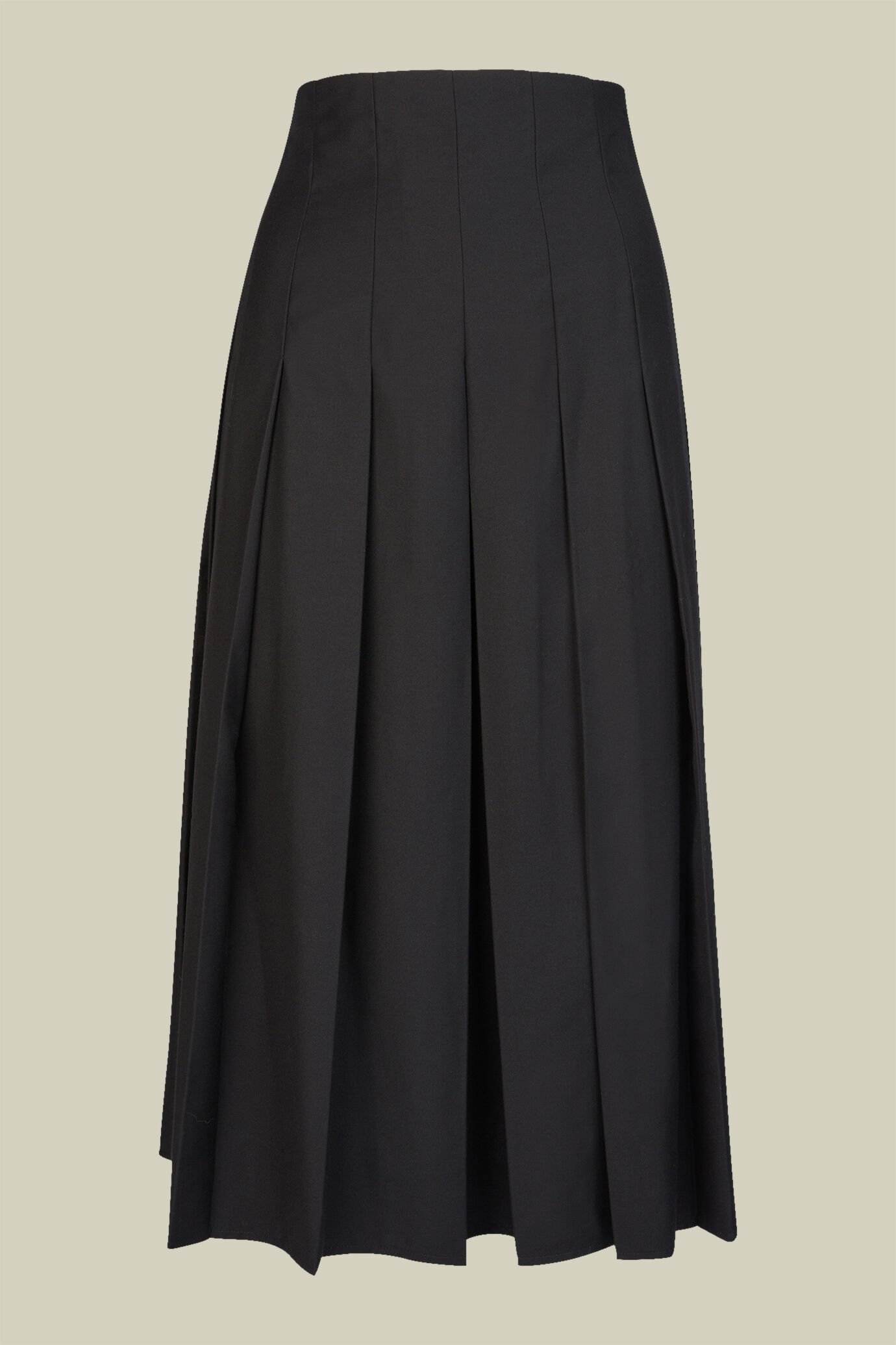 Gonna donna longuette a pieghe con zip tinta unita regular fit