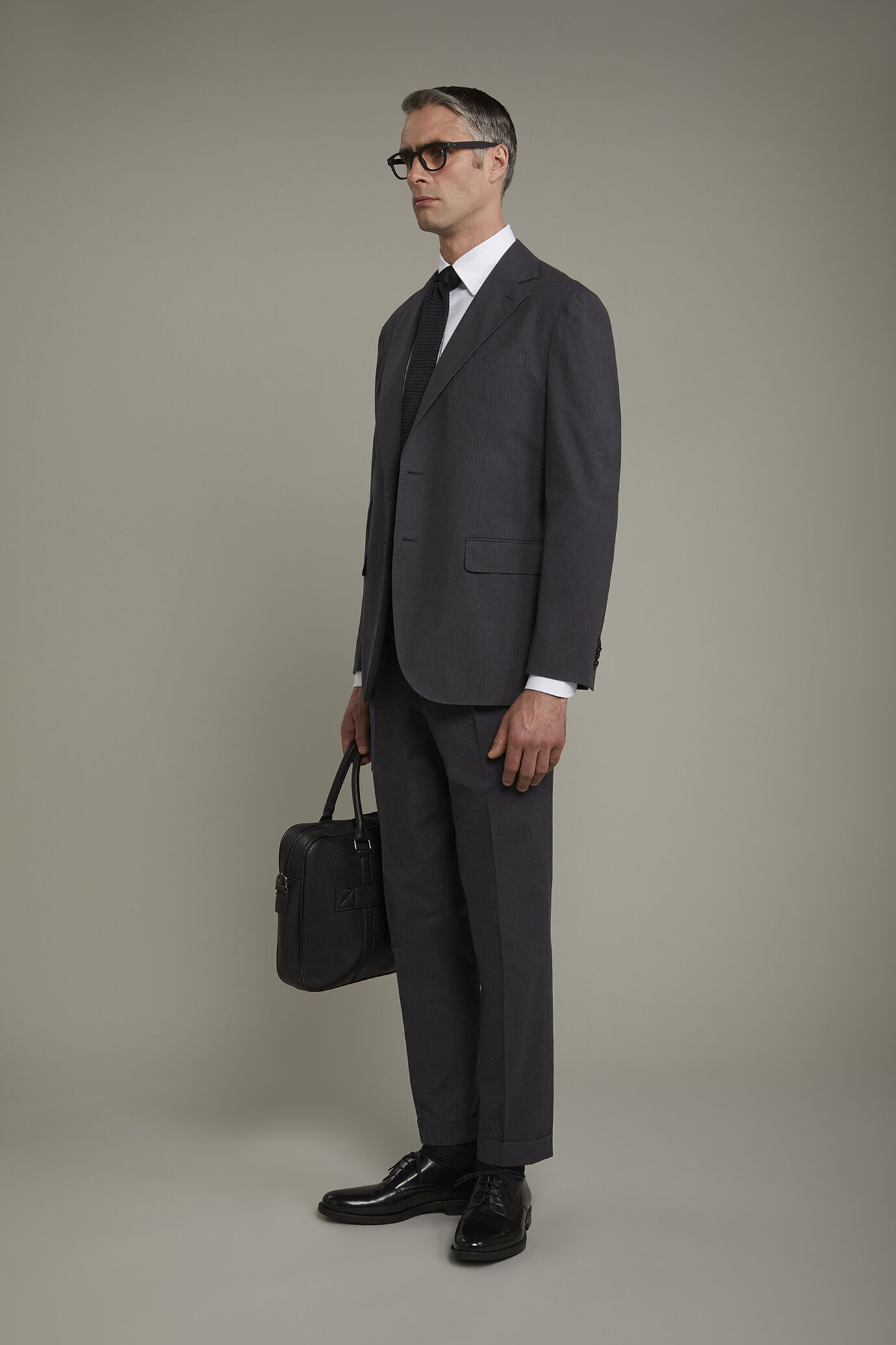 Giacca uomo sfoderata monopetto con tasche a pattina tessuto con effetto fiammato regular fit image number 1