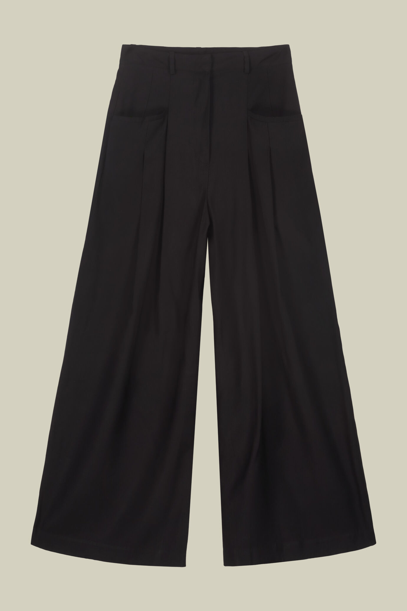 Women's wide-leg trousers with front welt pockets